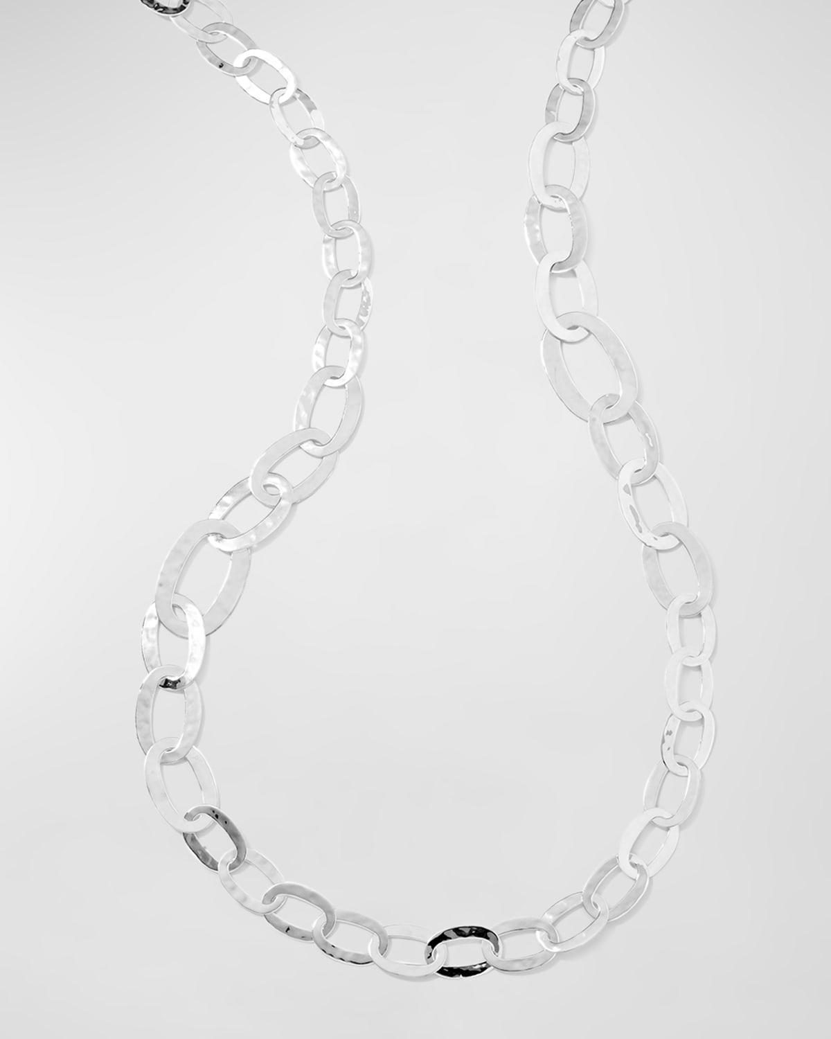 Roma Links Long Chain Necklace in Sterling Silver Product Image