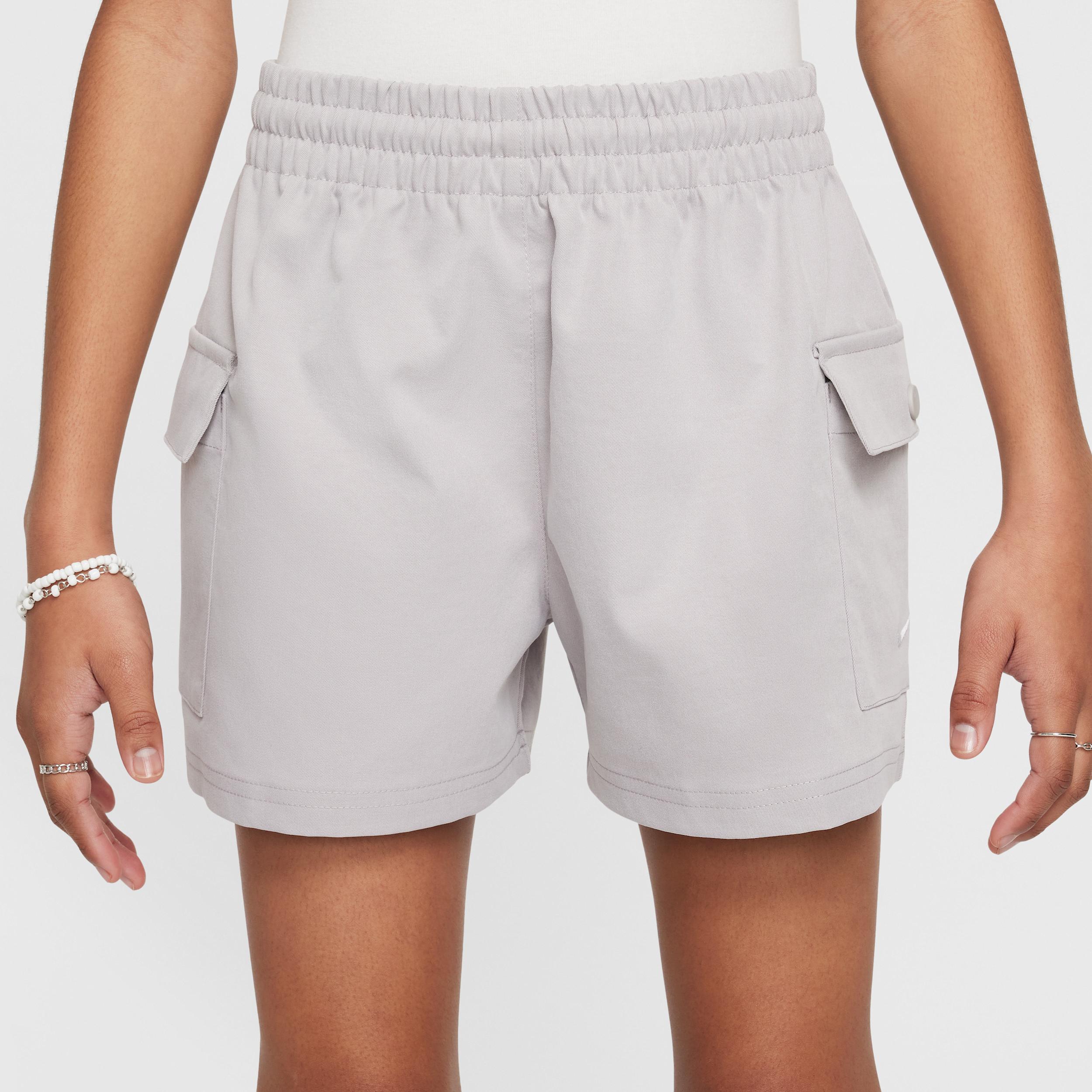 Unisex Nike Sportswear Girls Woven Cargo Shorts | HF8178-009 Product Image