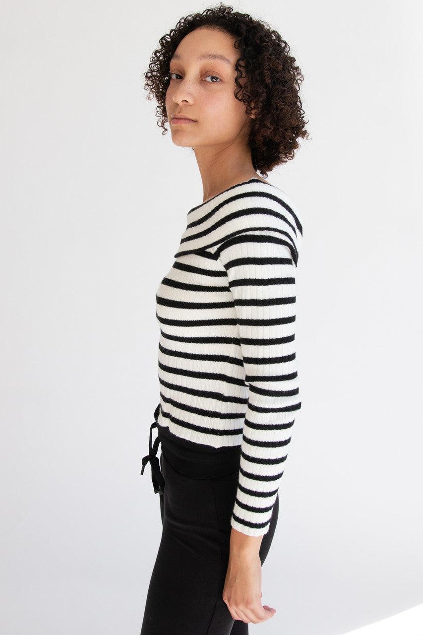 Off The Shoulder Striped Sweater Product Image