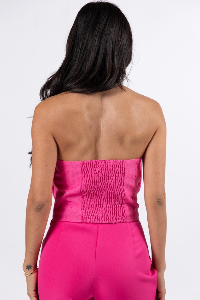 Glamorous Moments Pink Strapless Bow Top FINAL SALE Product Image