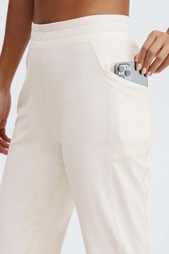 Fabletics On-The-Go Cold Weather Jogger Womens white plus Size 2X Product Image