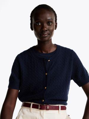 Mini Cable Knit Wool-Blend Cardigan Product Image