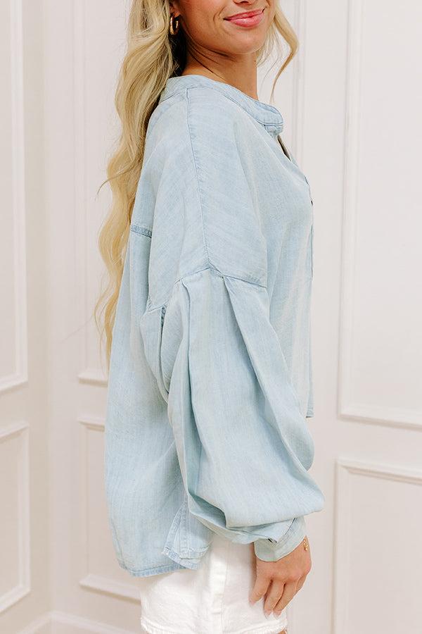 On Cloud Nine Chambray Top Product Image