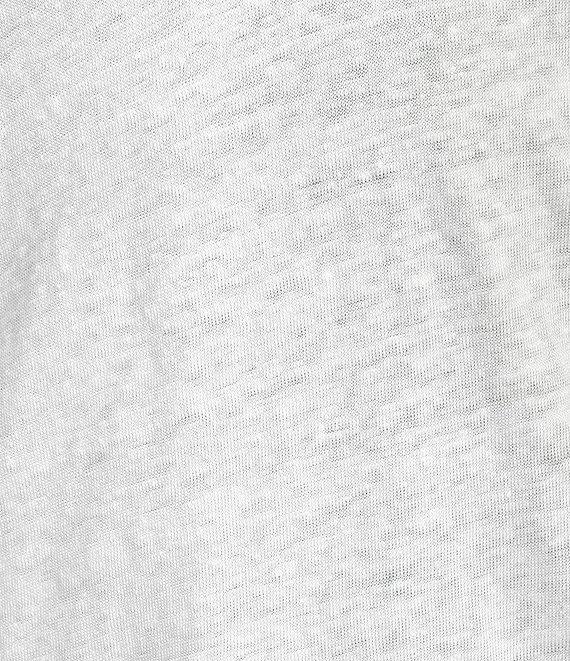 IRO Linen Knit V-Neck Short Sleeve Tee Shirt Product Image