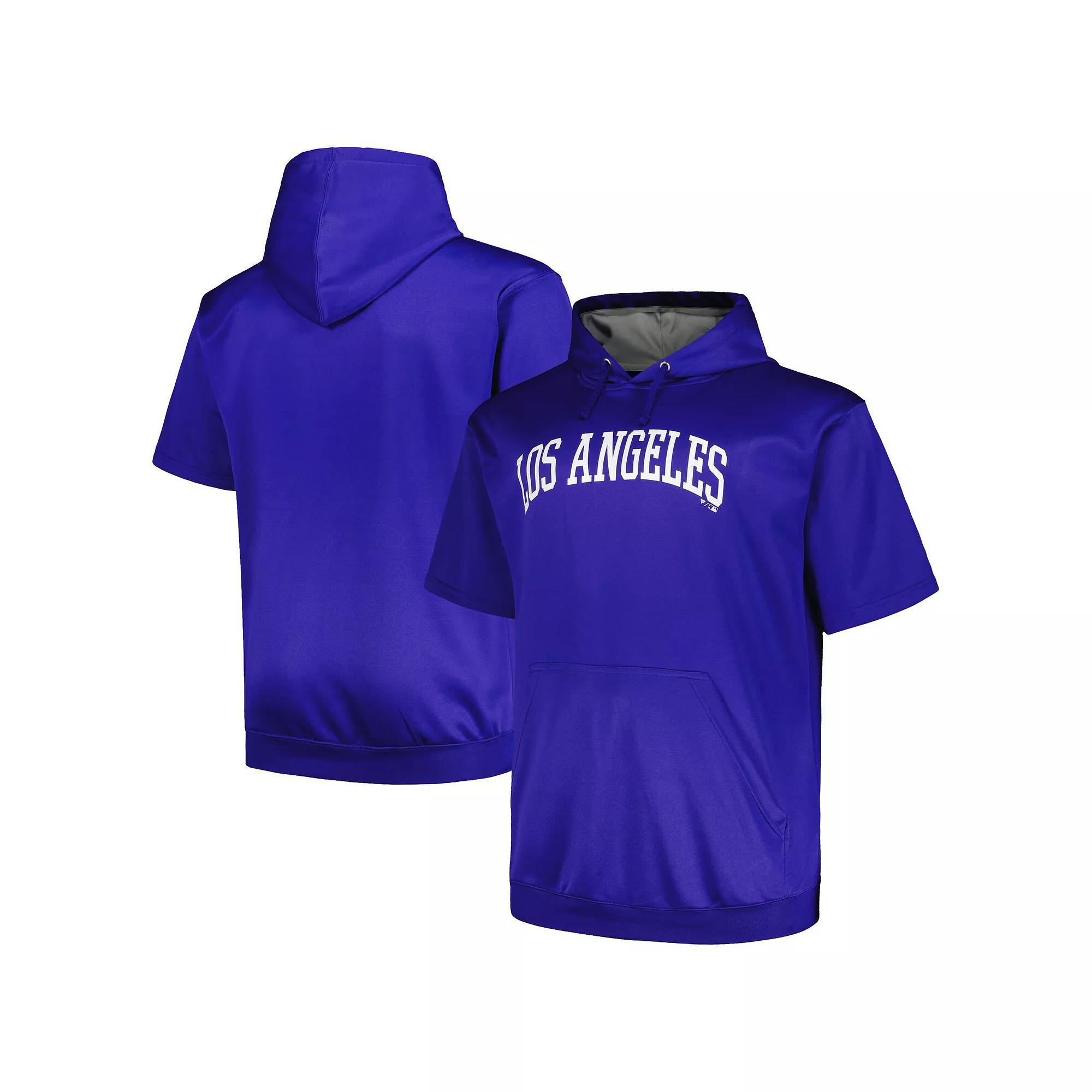 Men's Profile Royal Los Angeles Dodgers Big & Tall Contrast Short Sleeve Pullover Hoodie, Size: 3XLT, Blue Product Image