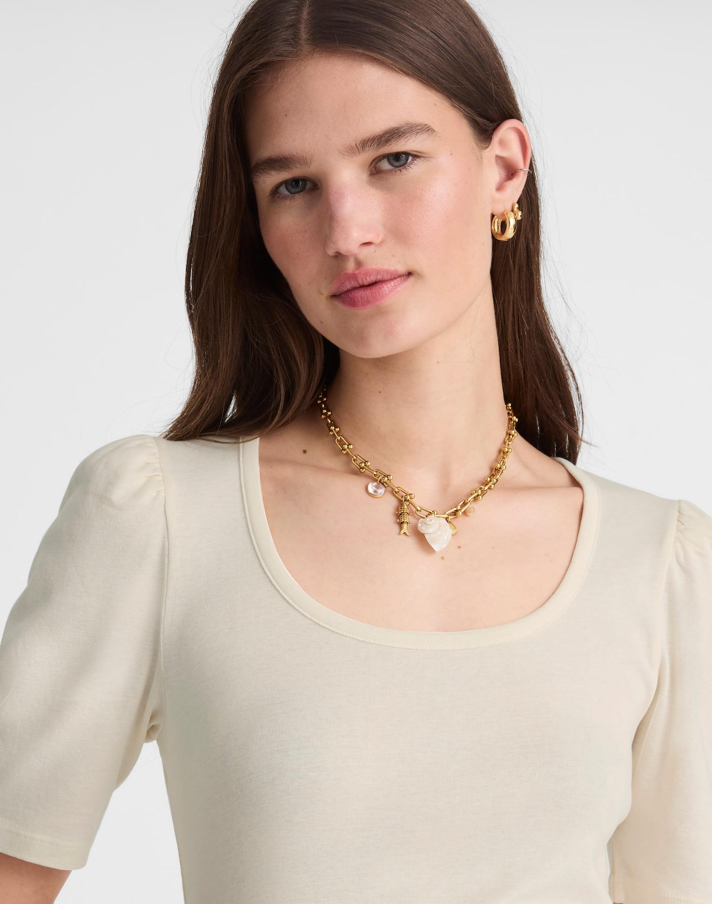 Puff-Sleeve Scoopneck Tee Product Image