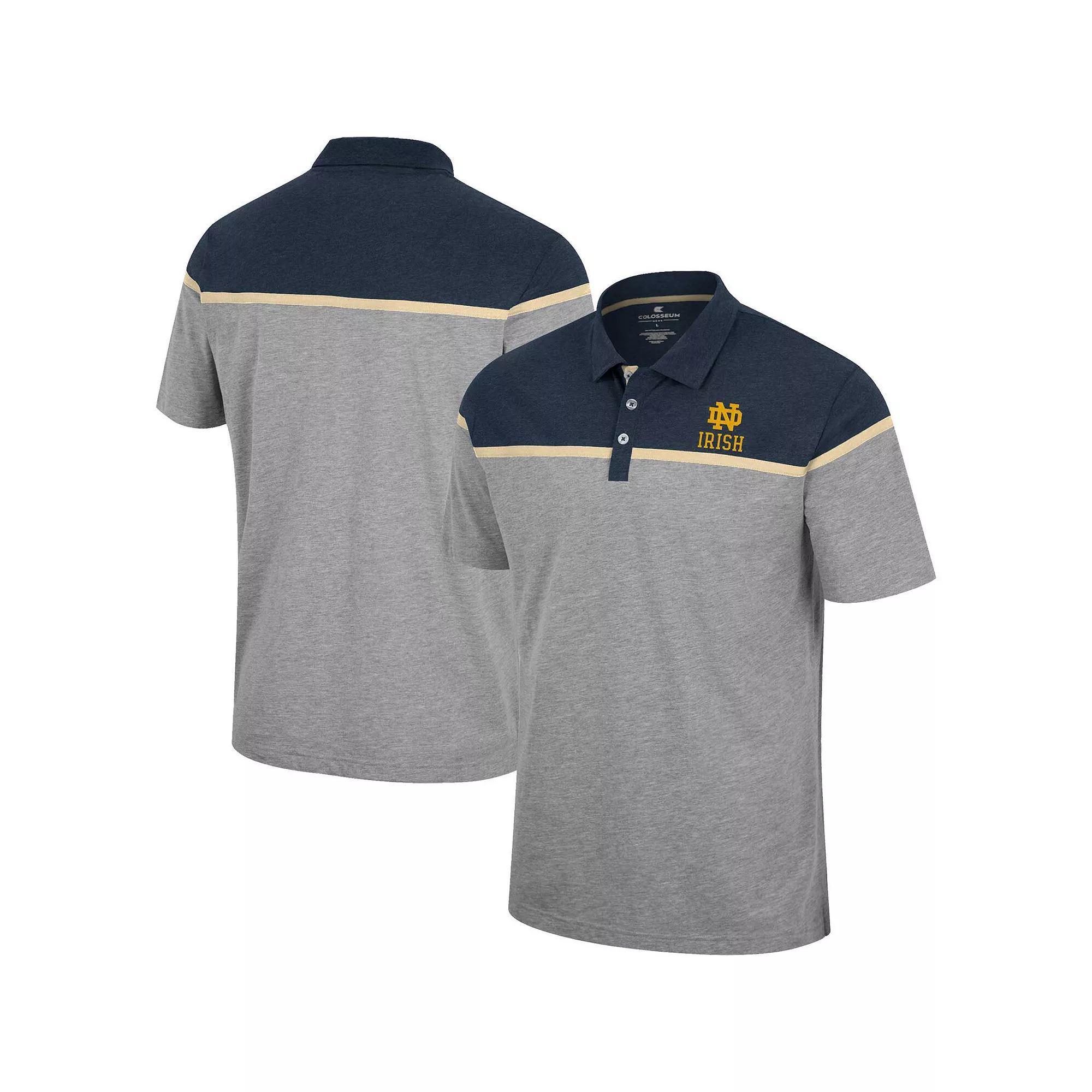 Men's Colosseum Heather Gray Notre Dame Fighting Irish Chamberlain Polo, Size: Medium, Grey Product Image