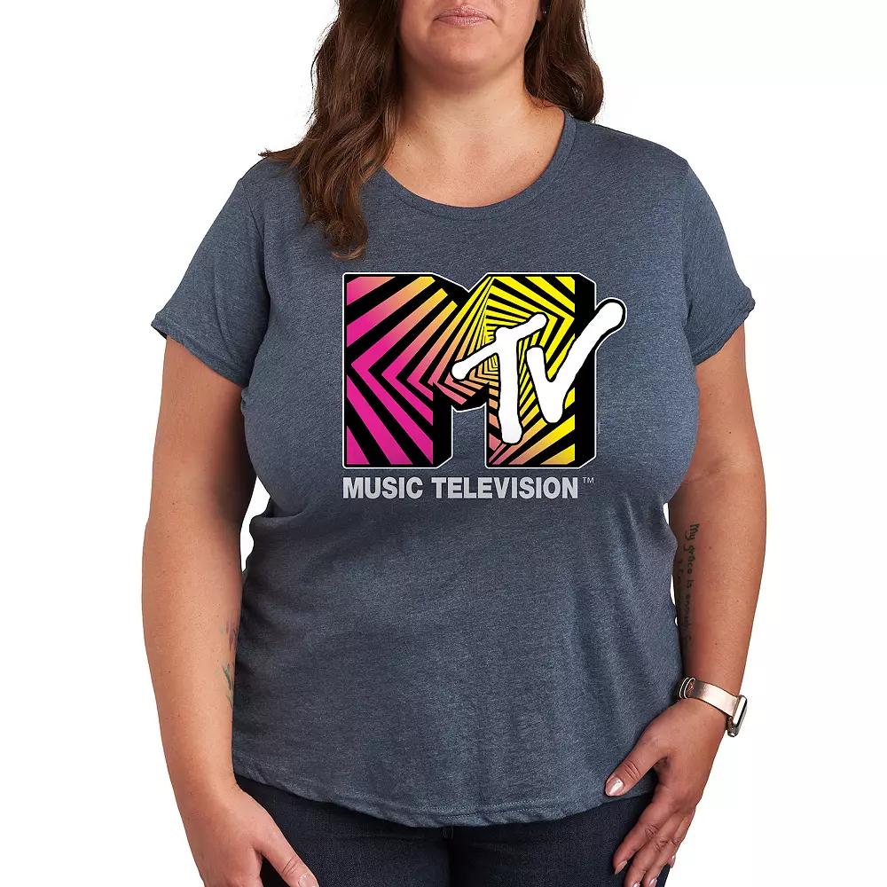 Plus MTV Optical 80s Graphic Tee, Women's,  Product Image