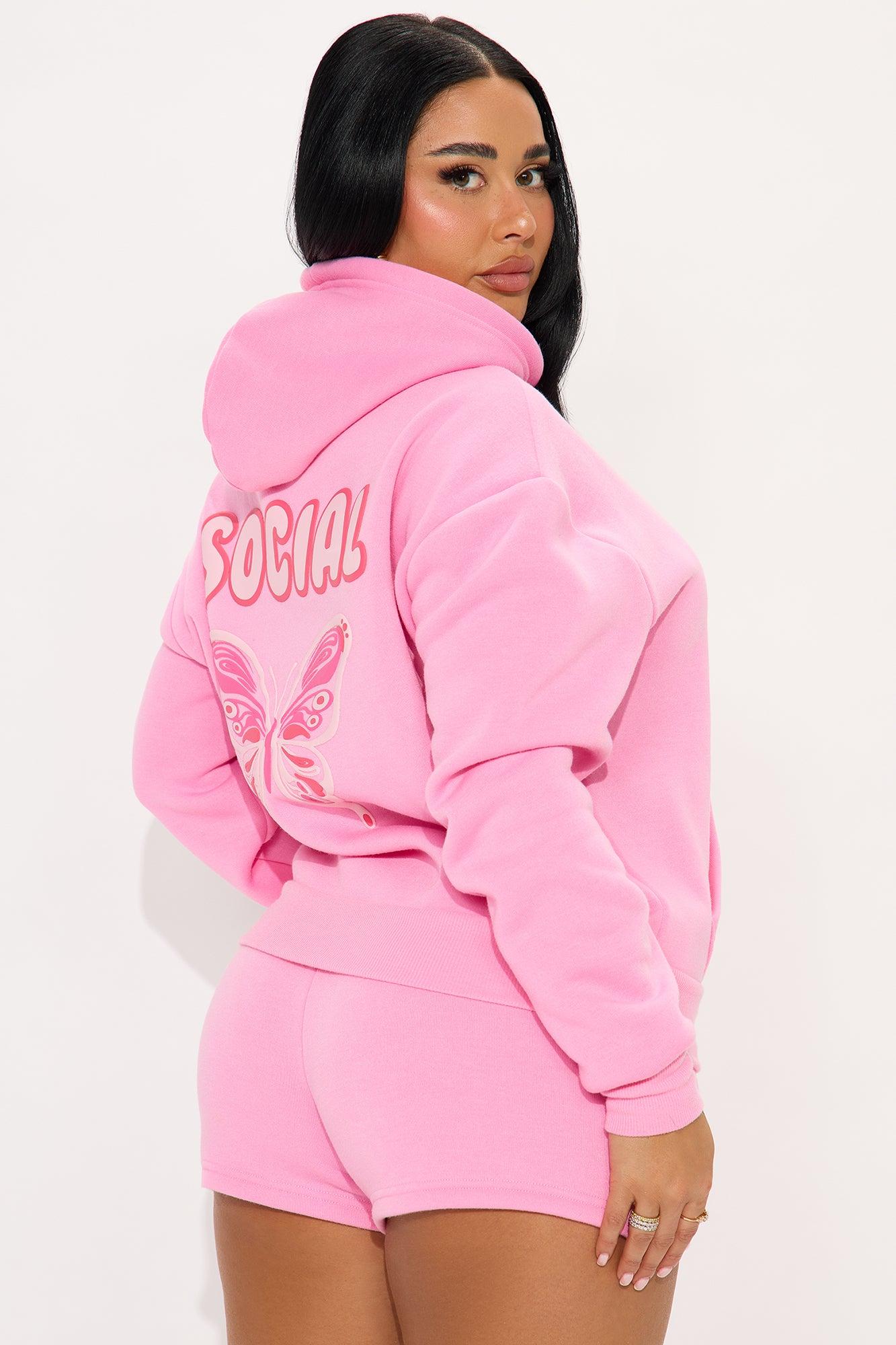 Flutter Love Fleece Short Set - Pink/combo Product Image