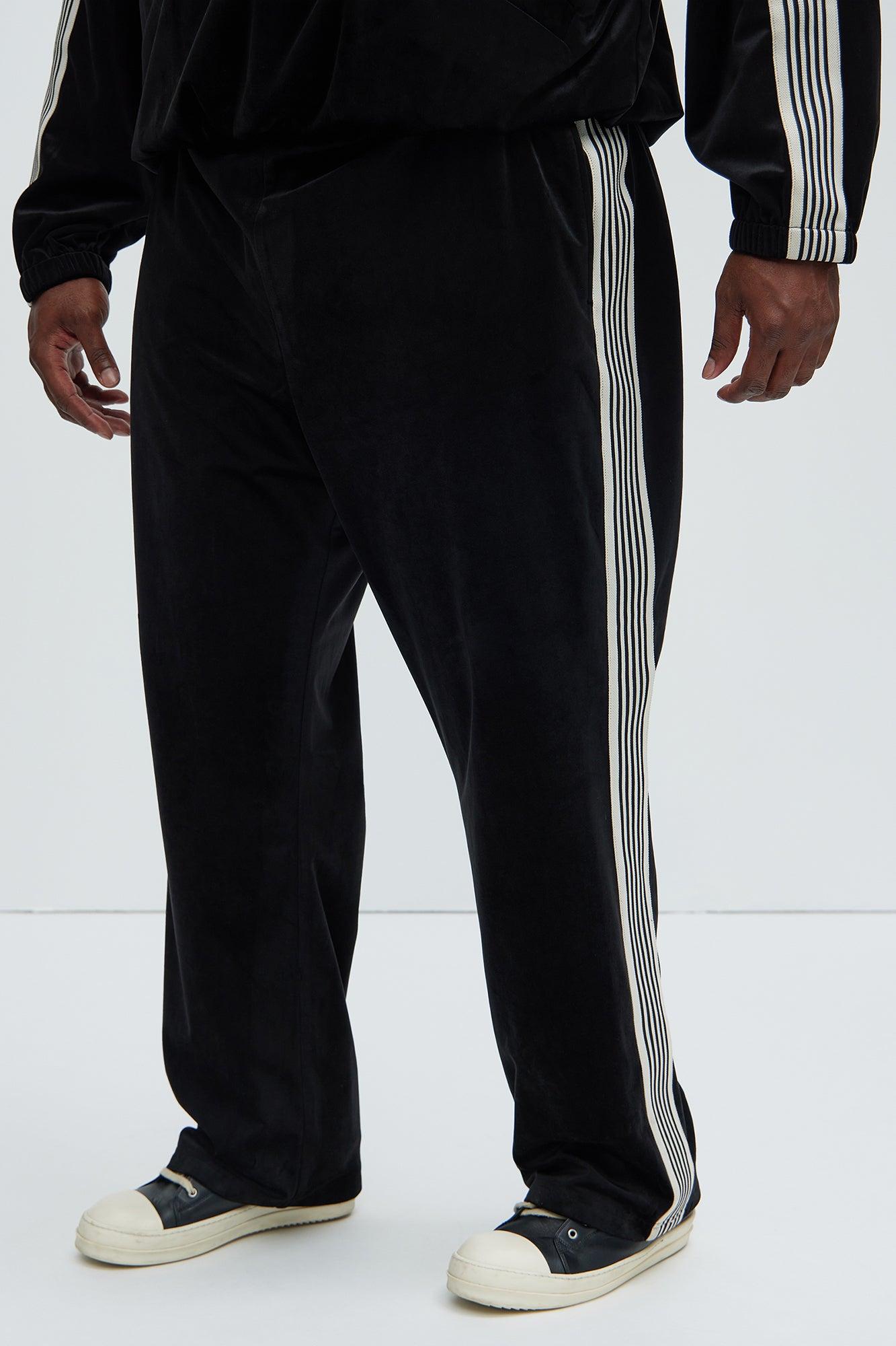Up N' Down Velvet Track Pants - Black Product Image