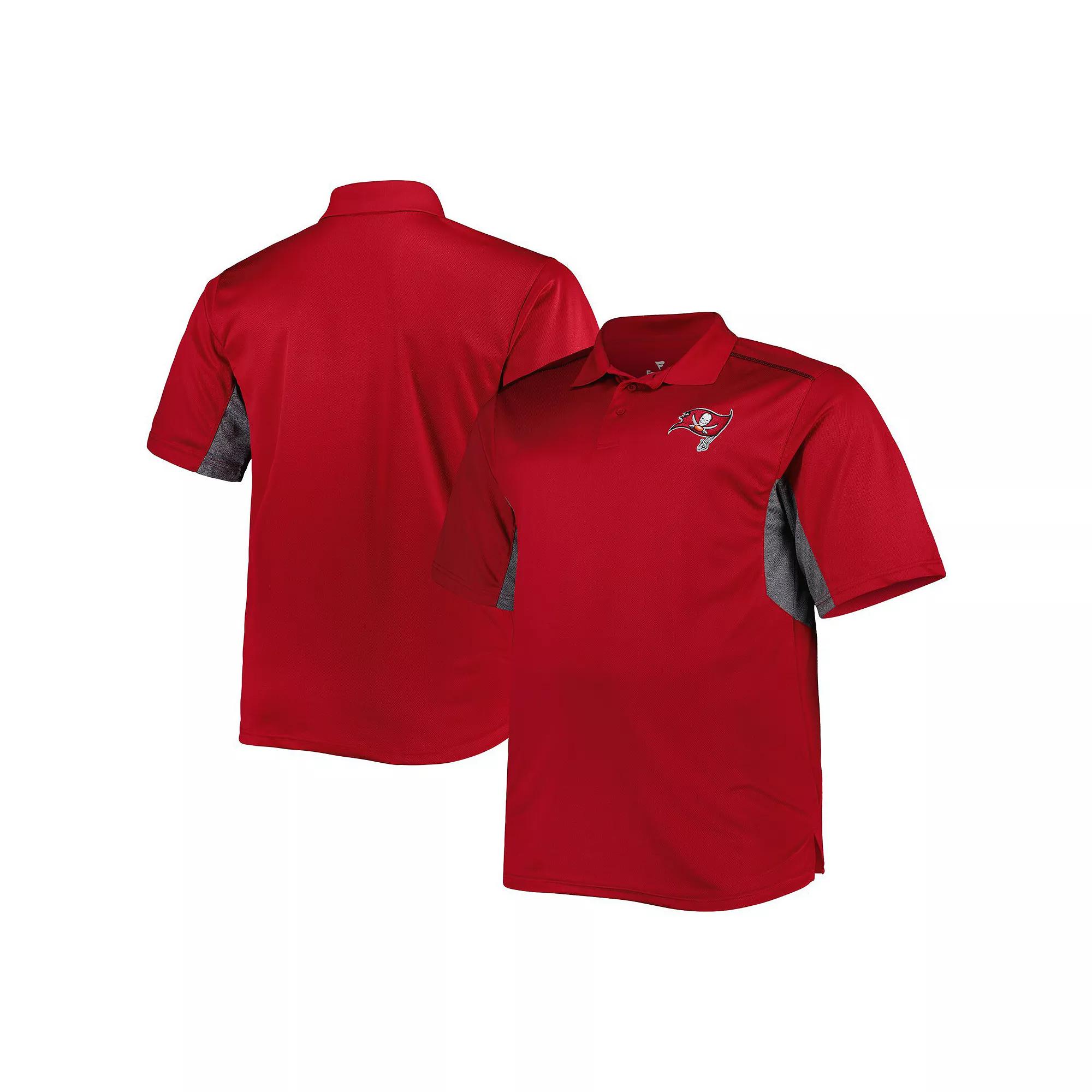 Men's Red Tampa Bay Buccaneers Big & Tall Team Color Polo,  Product Image