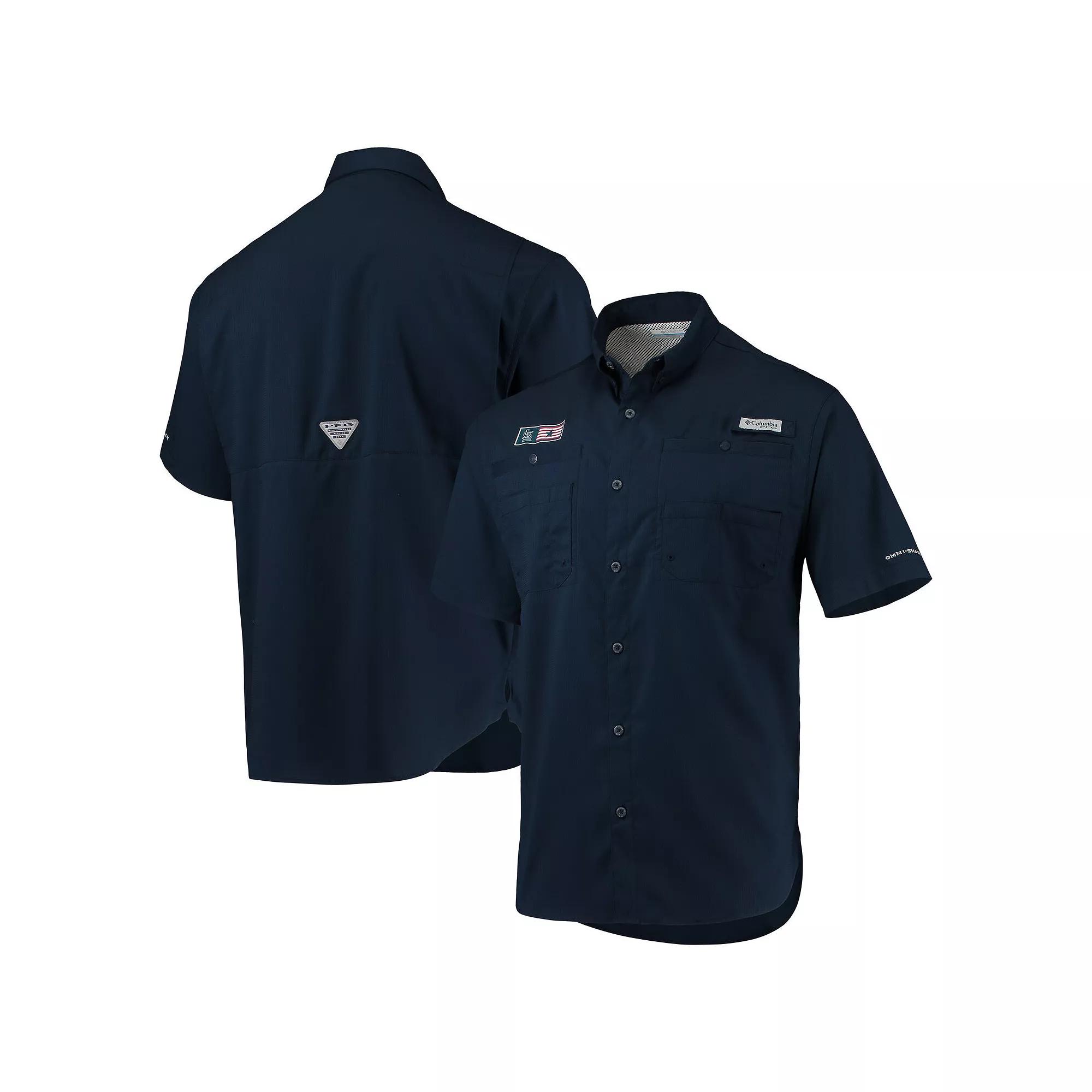 Men's Columbia Navy St. Louis Cardinals Americana Tamiami Omni-Shade Button-Down Shirt,  Product Image