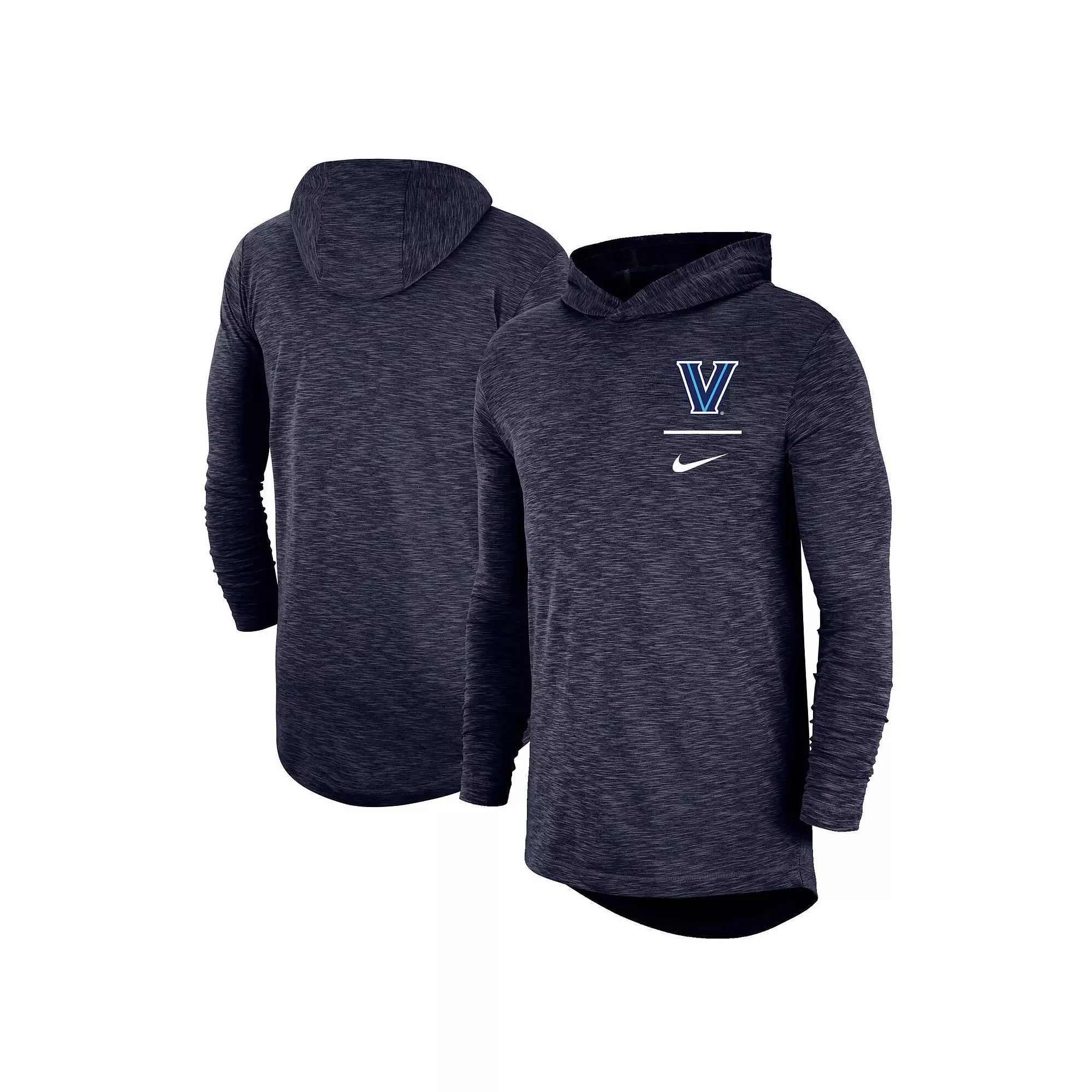Men's Nike Navy Villanova Wildcats Slub Performance Long Sleeve Hoodie T-Shirt, Size: 2XL, Blue Product Image