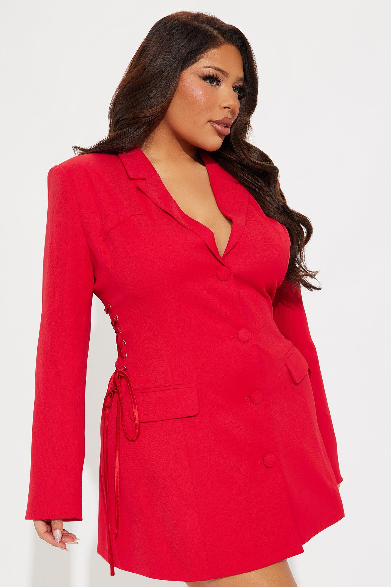 Jade Blazer Mini Dress - Red Product Image