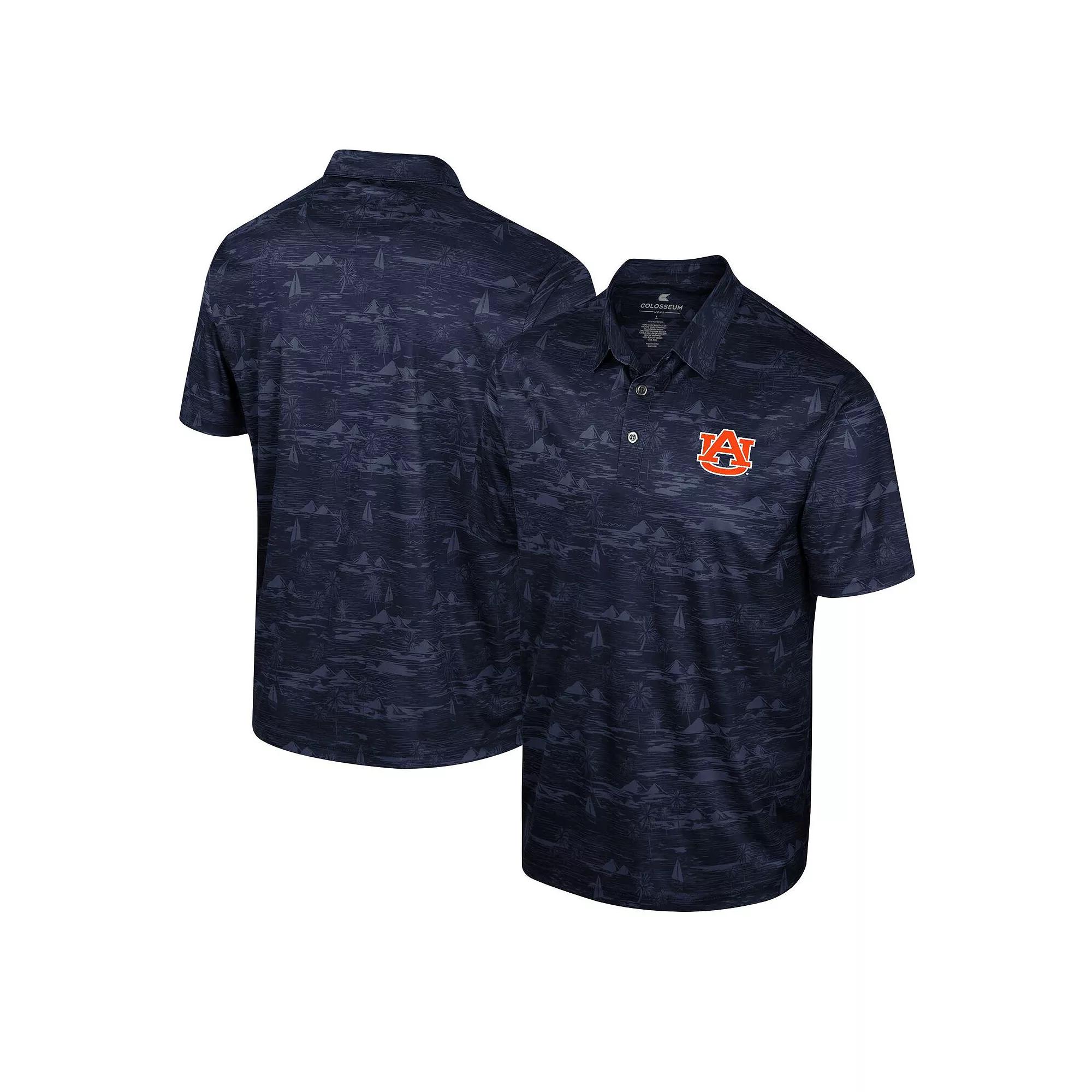 Men's Colosseum Navy Auburn Tigers Daly Print Polo,  Product Image