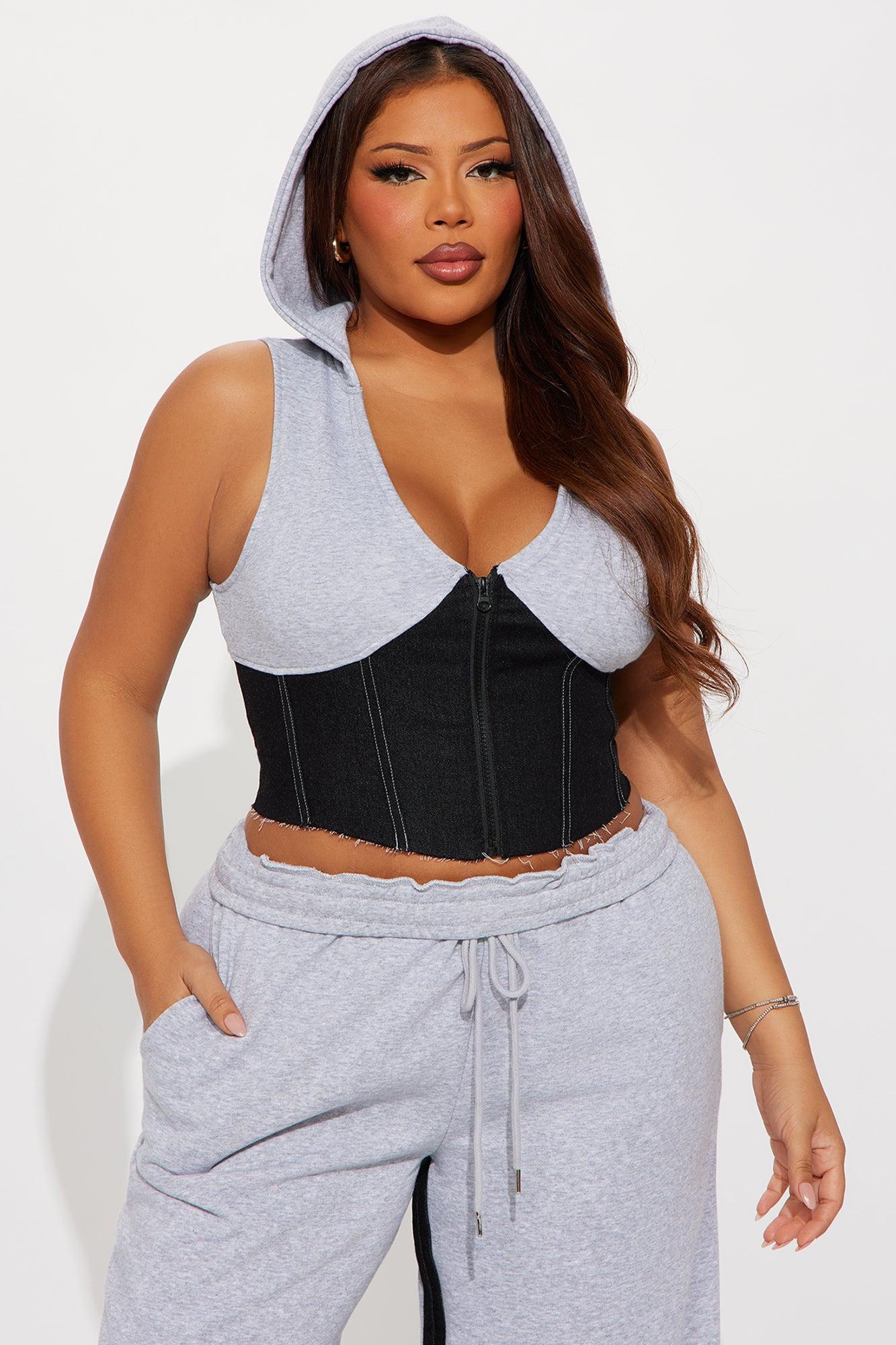 Switching Sides Hooded Pant Set - Heather Grey Female Product Image