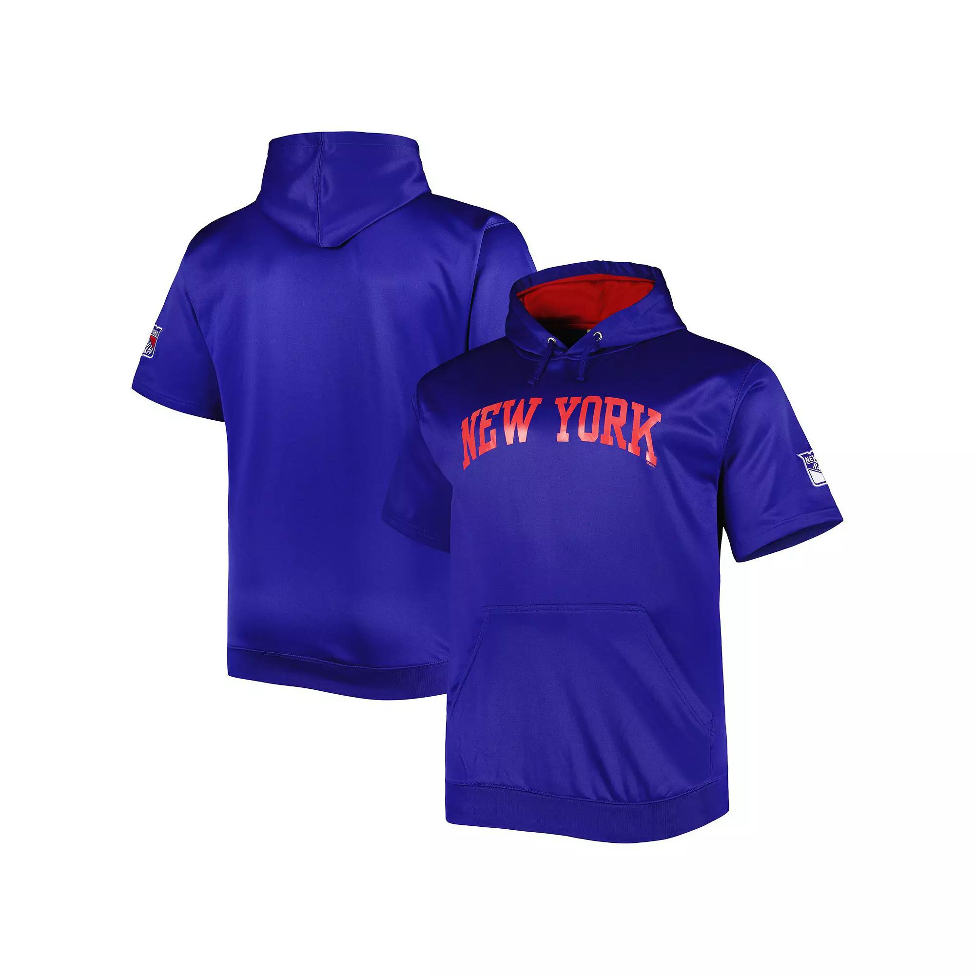 Men's Royal New York Rangers Big & Tall Logo Short Sleeve Hoodie,  Product Image