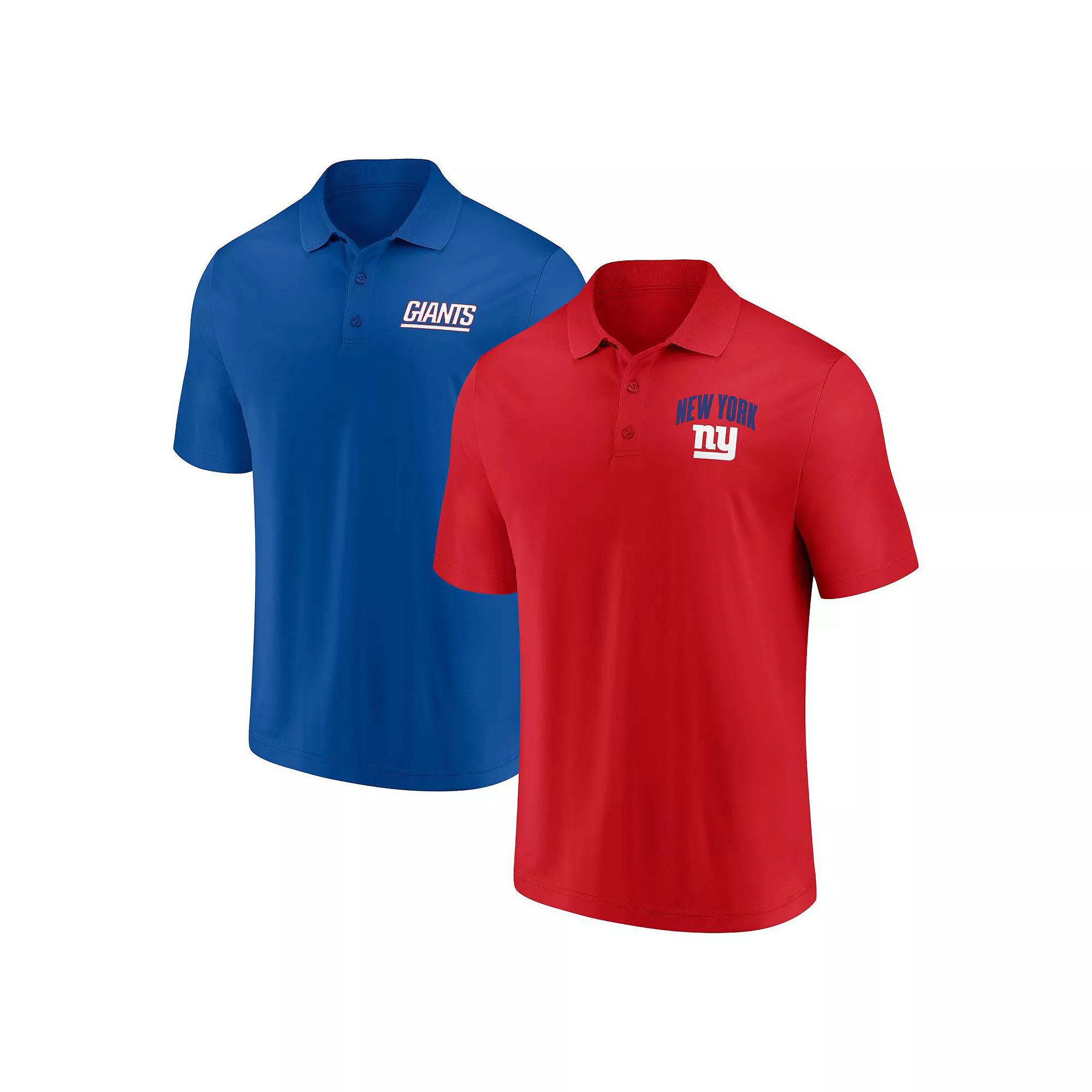 Men's Fanatics New York Giants Lockup Two-Pack Polo Set, Size: Small, Blue Product Image