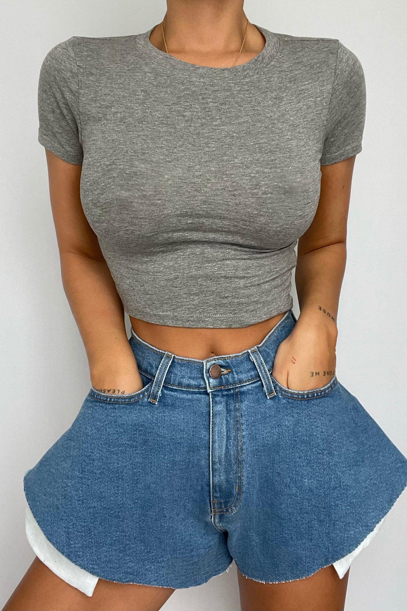 Robin Crop Top - Heather Grey Product Image