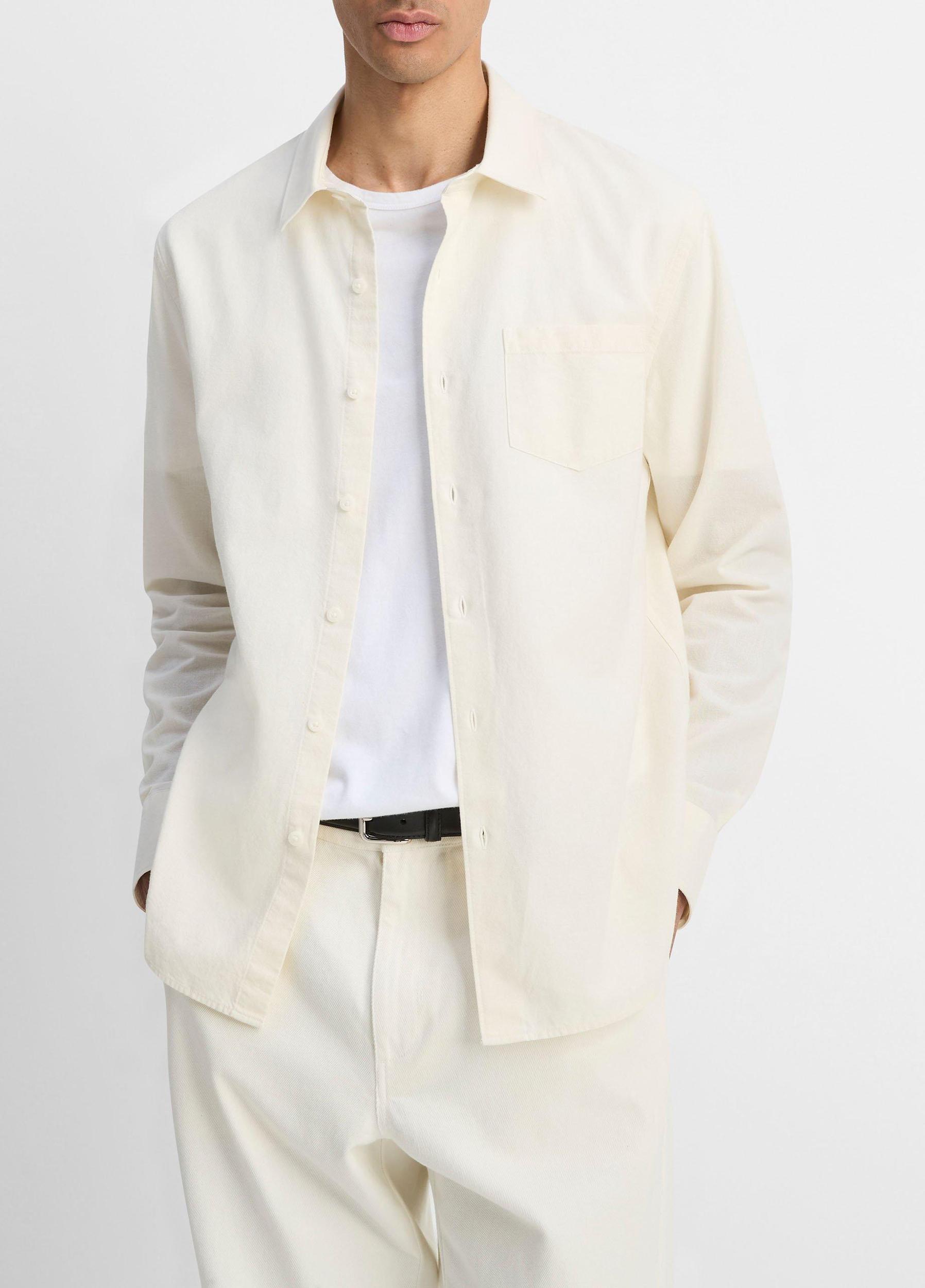 Cotton Chambray Button-Front Shirt Product Image