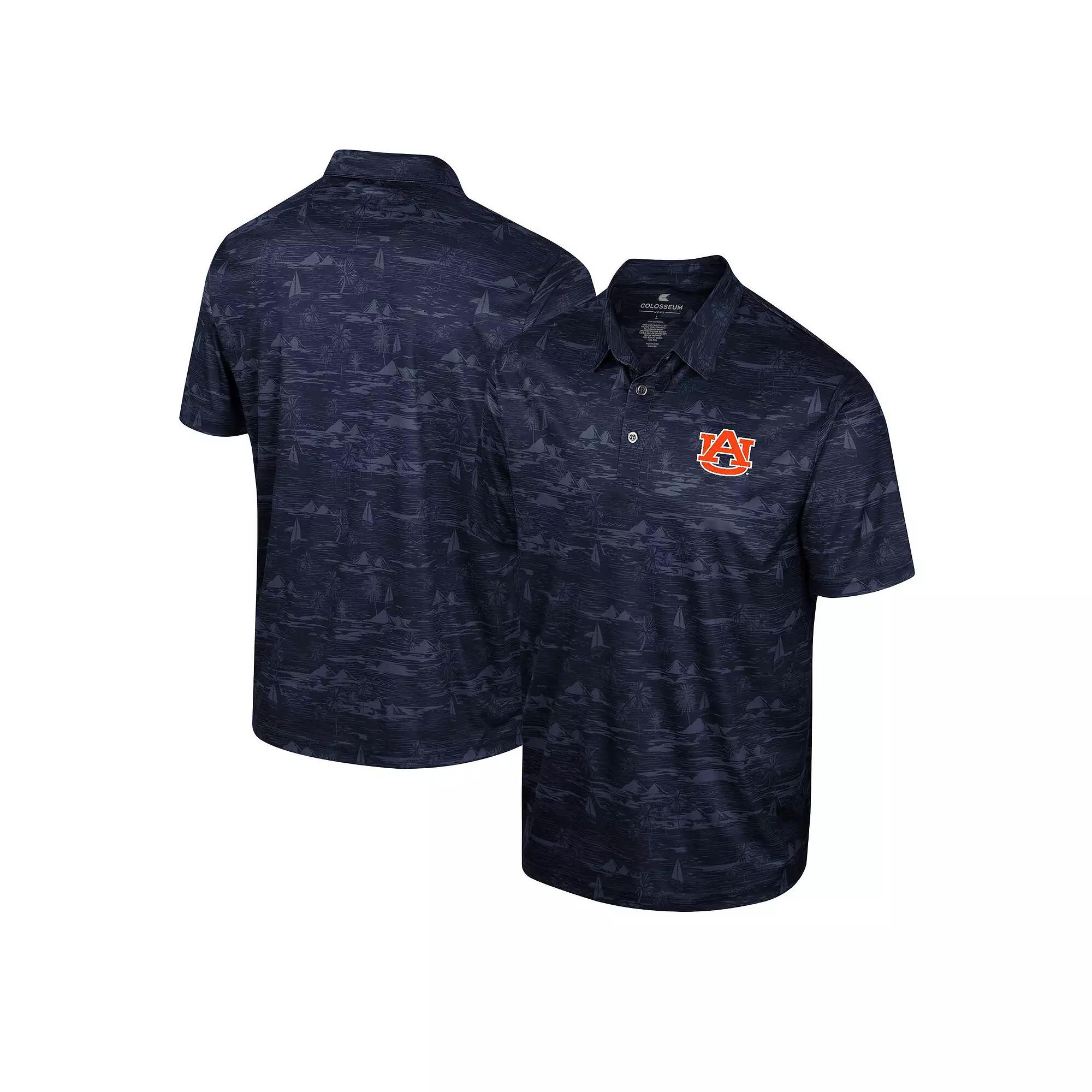 Men's Colosseum Navy Auburn Tigers Daly Print Polo,  Product Image