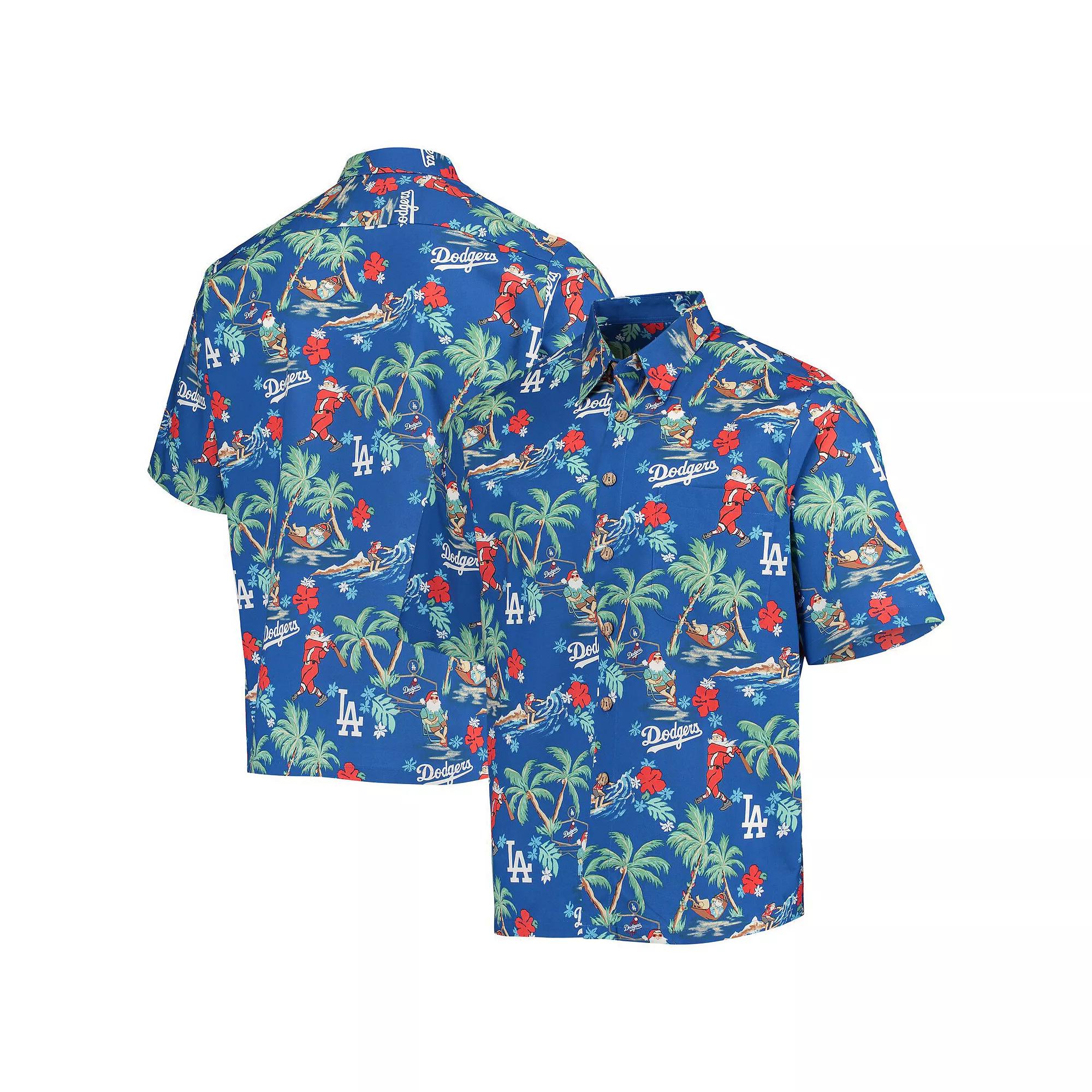 Men's Reyn Spooner Royal Los Angeles Dodgers Holiday Button-Up Shirt, Size: Medium, Blue Product Image