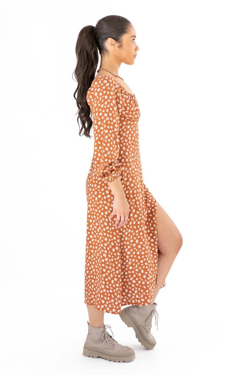 Rust Daisy Milkmaid Maxi Dress Product Image