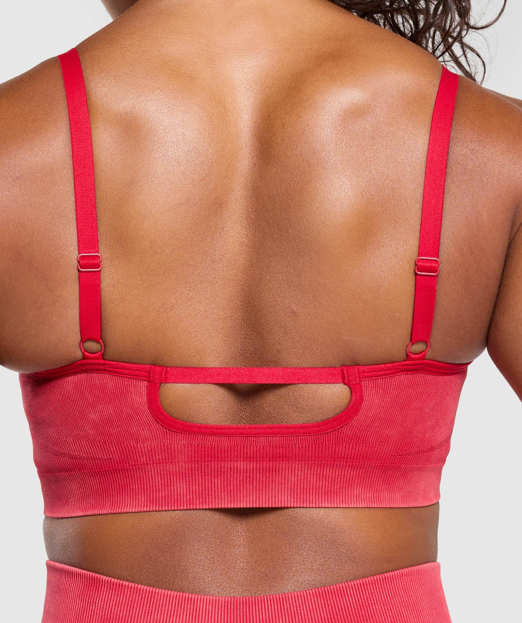 Gymshark Gains Seamless Washed Sports Bra - Carmine Red Female Product Image