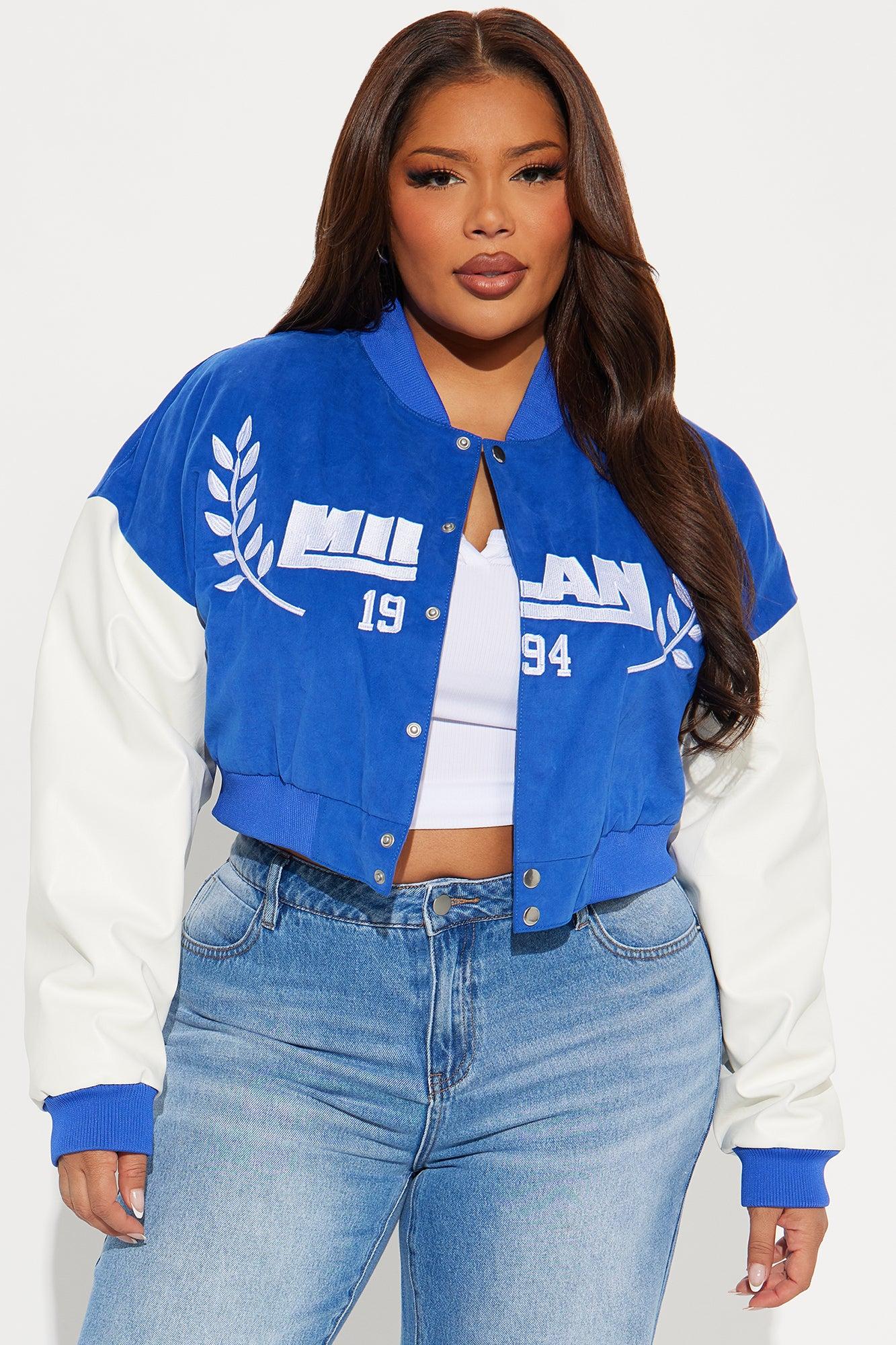 Milan Heritage Faux Leather & Cotton Jacket - Blue/combo Product Image