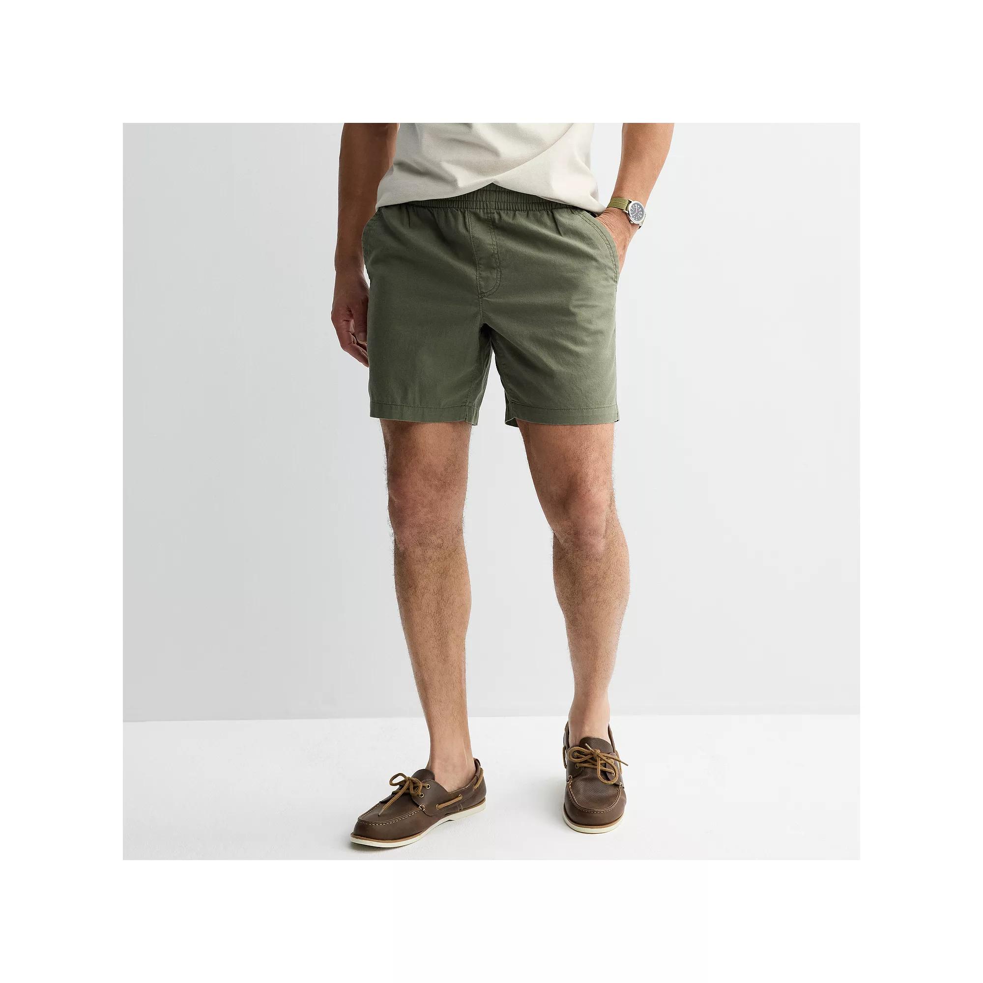 Men's Sonoma Goods For Life® 7" Everyday Pull-On Shorts, Size: Small 7 INCH, Green Linen Product Image