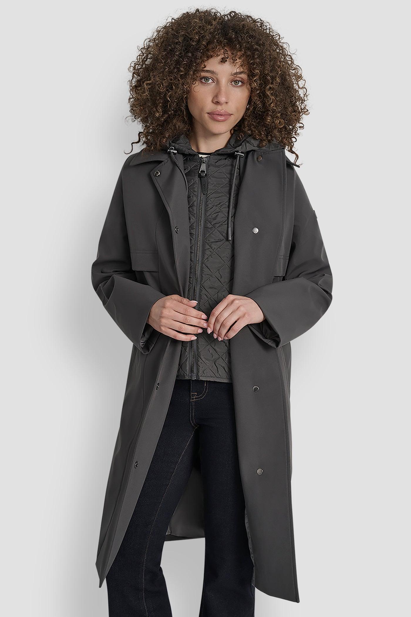 LONG FLEXTECH COAT WITH QUILTED BIB Product Image