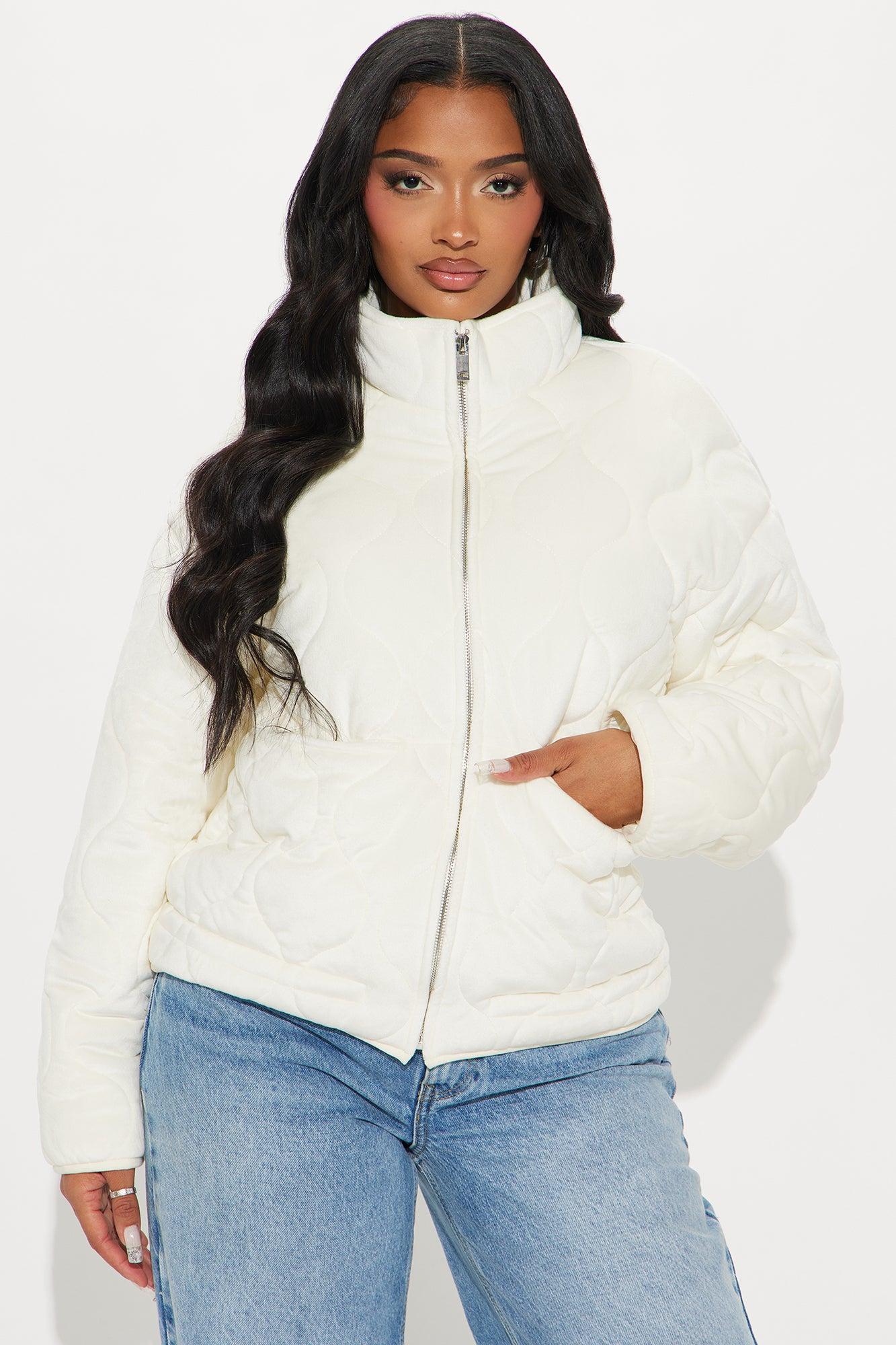 Ski Lift Lightweight Quilted Puffer Jacket - Cream Female Product Image