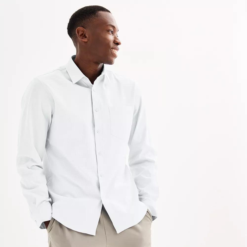 Men's FLX Slim Performance Untucked-Fit Button Down Long Sleeve Shirt,  Product Image