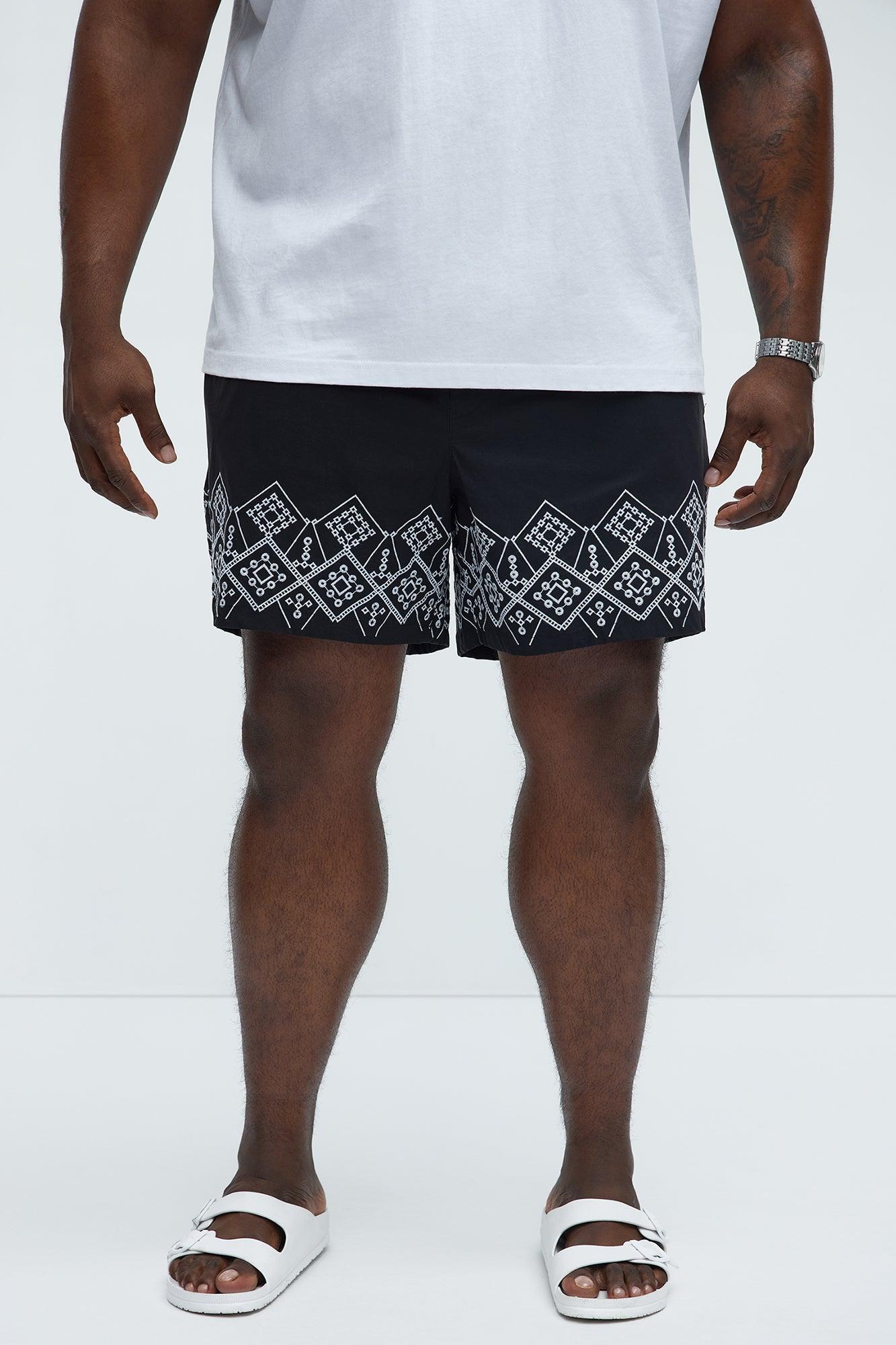 Look At It Embroidered Swim Classic Trunk  - Black/combo Product Image