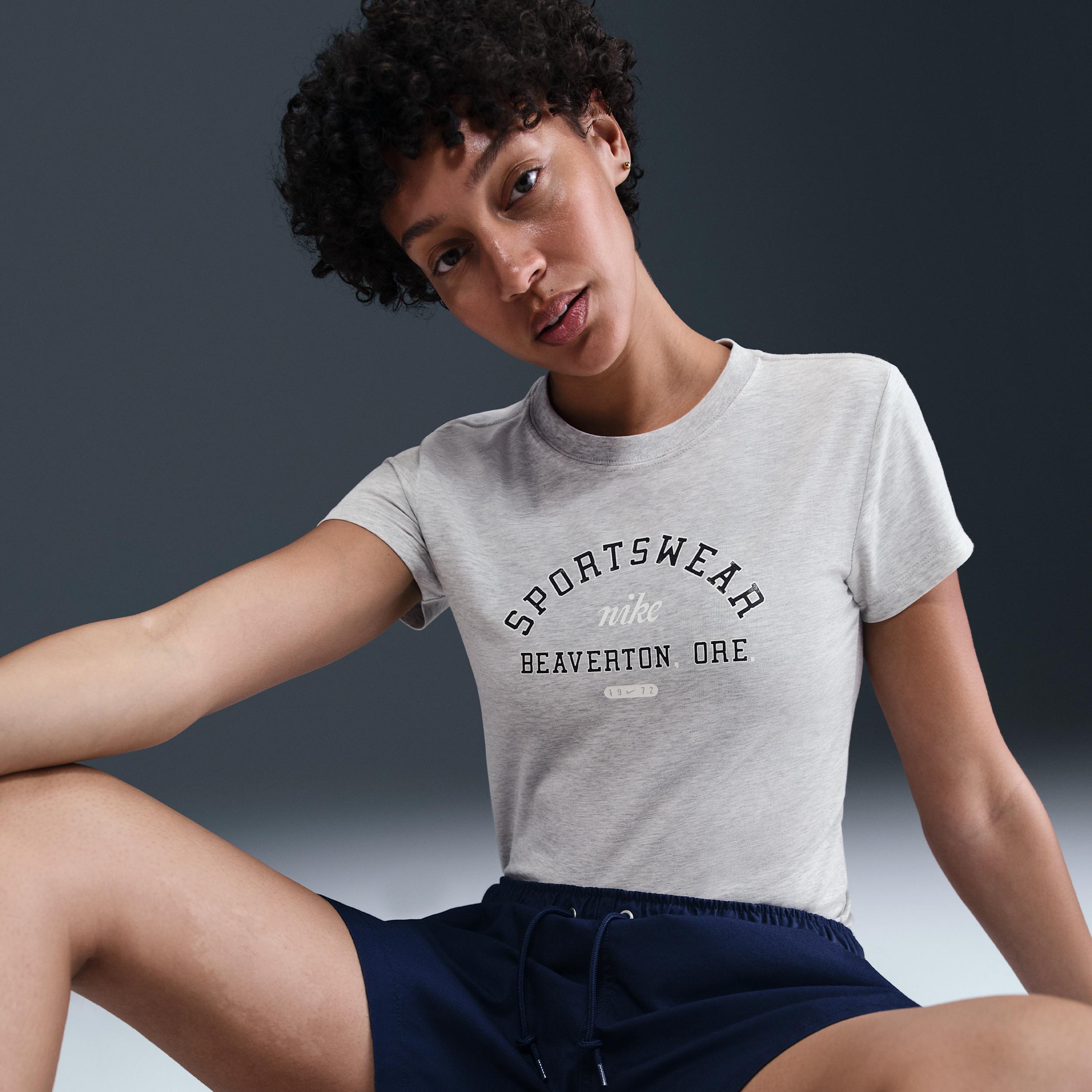 Womens Nike Sportswear Phoenix Slim Graphic T-Shirt | HV4974-050 Product Image