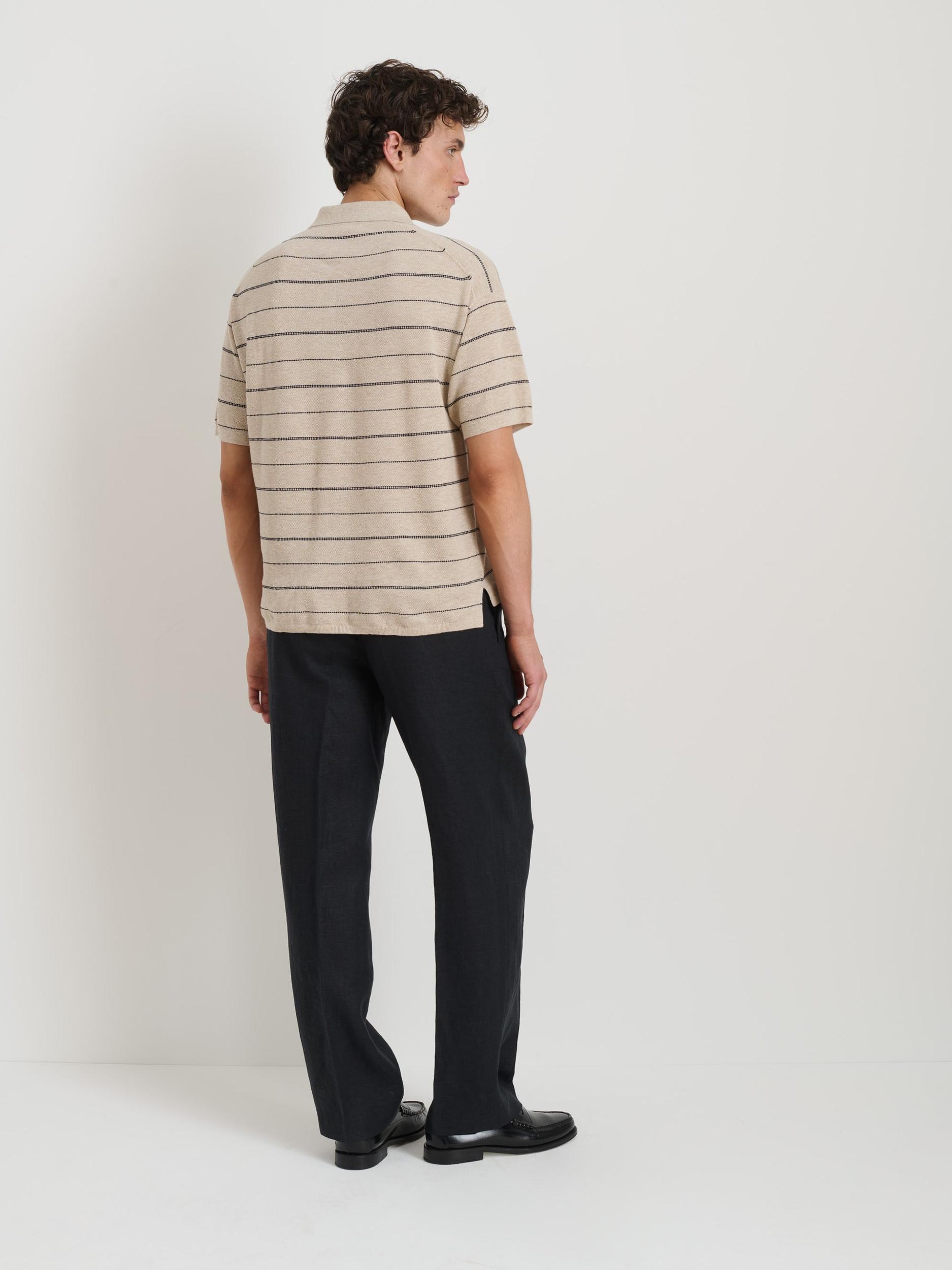 Polo Stripe Sweater in Cotton Linen Product Image