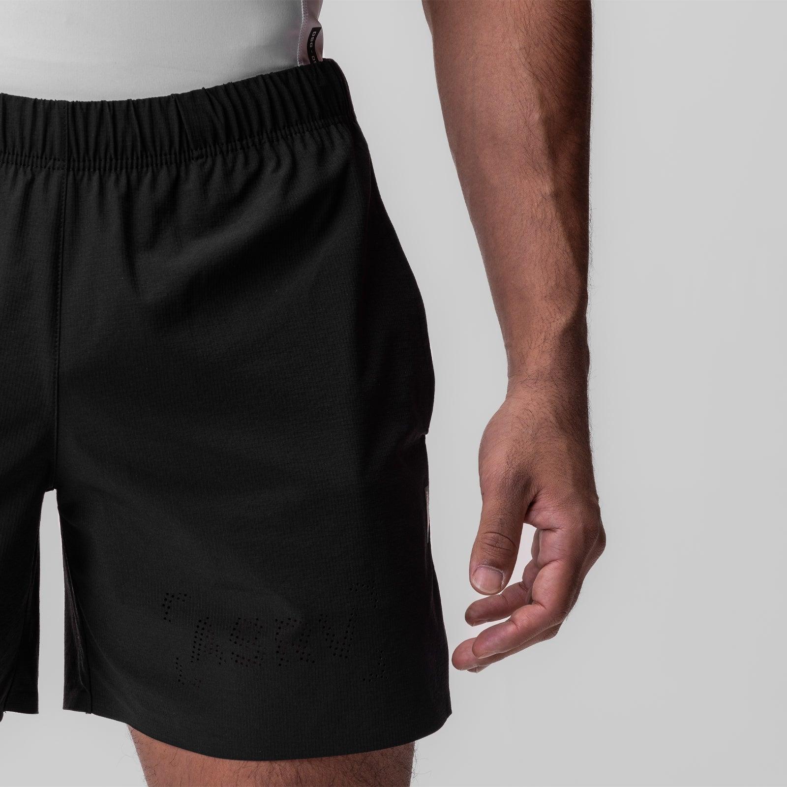 0737. Ripstop 6" Perforated Short - Black Male Product Image