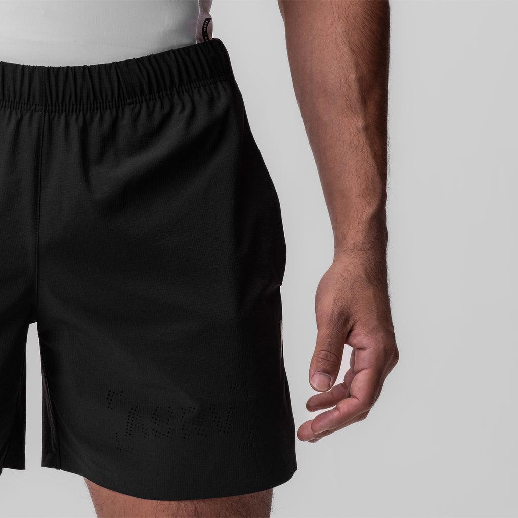 0737. Ripstop 6" Perforated Short - Black Male Product Image