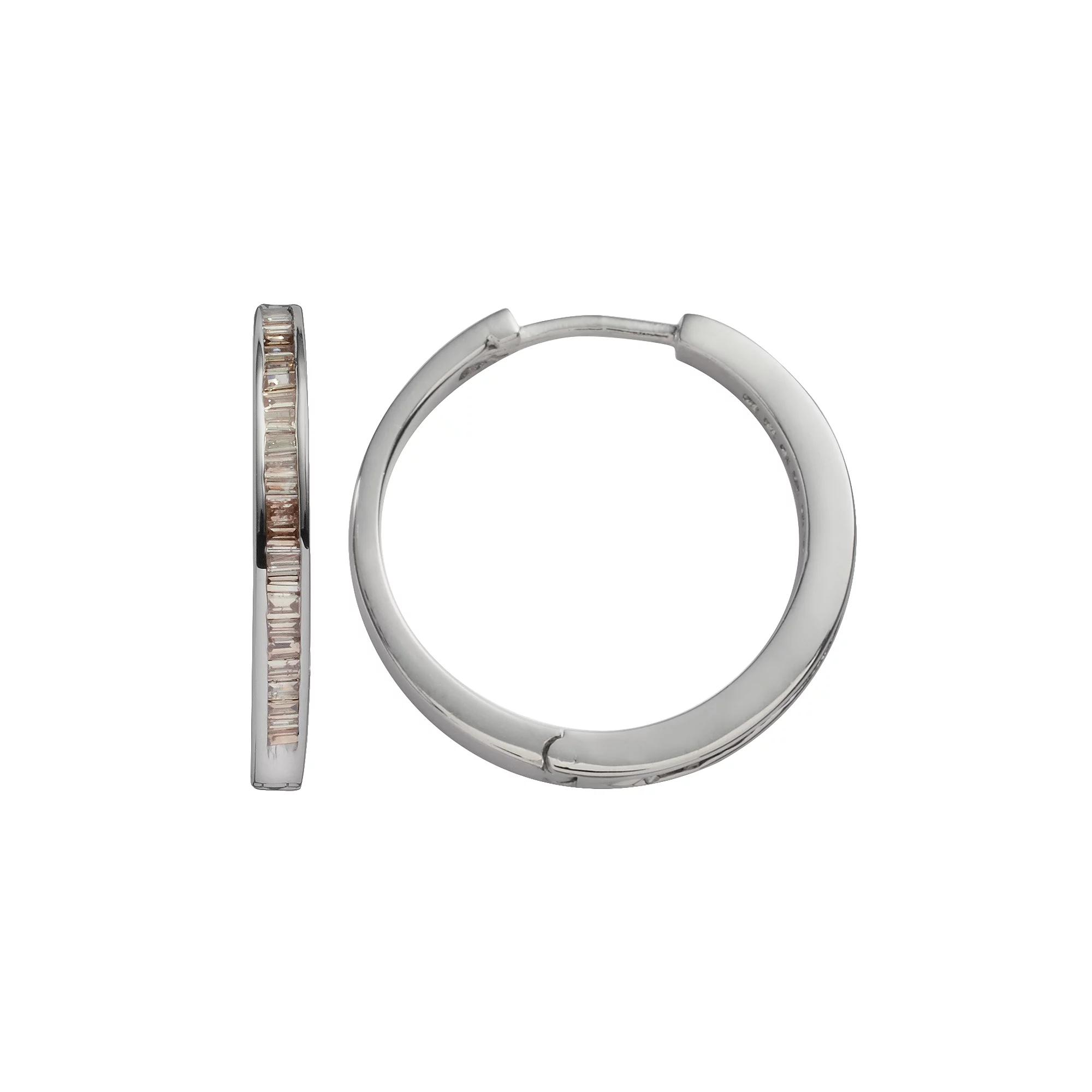 Jewelexcess Sterling Silver 1/2-ct. T.W. Champagne Diamond Hoop Earrings, Womens, Yellow Product Image