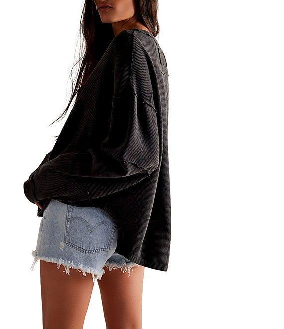Free People We The Free Total Eclipse Rib Knit Crew Neck Long Sleeve Top Product Image