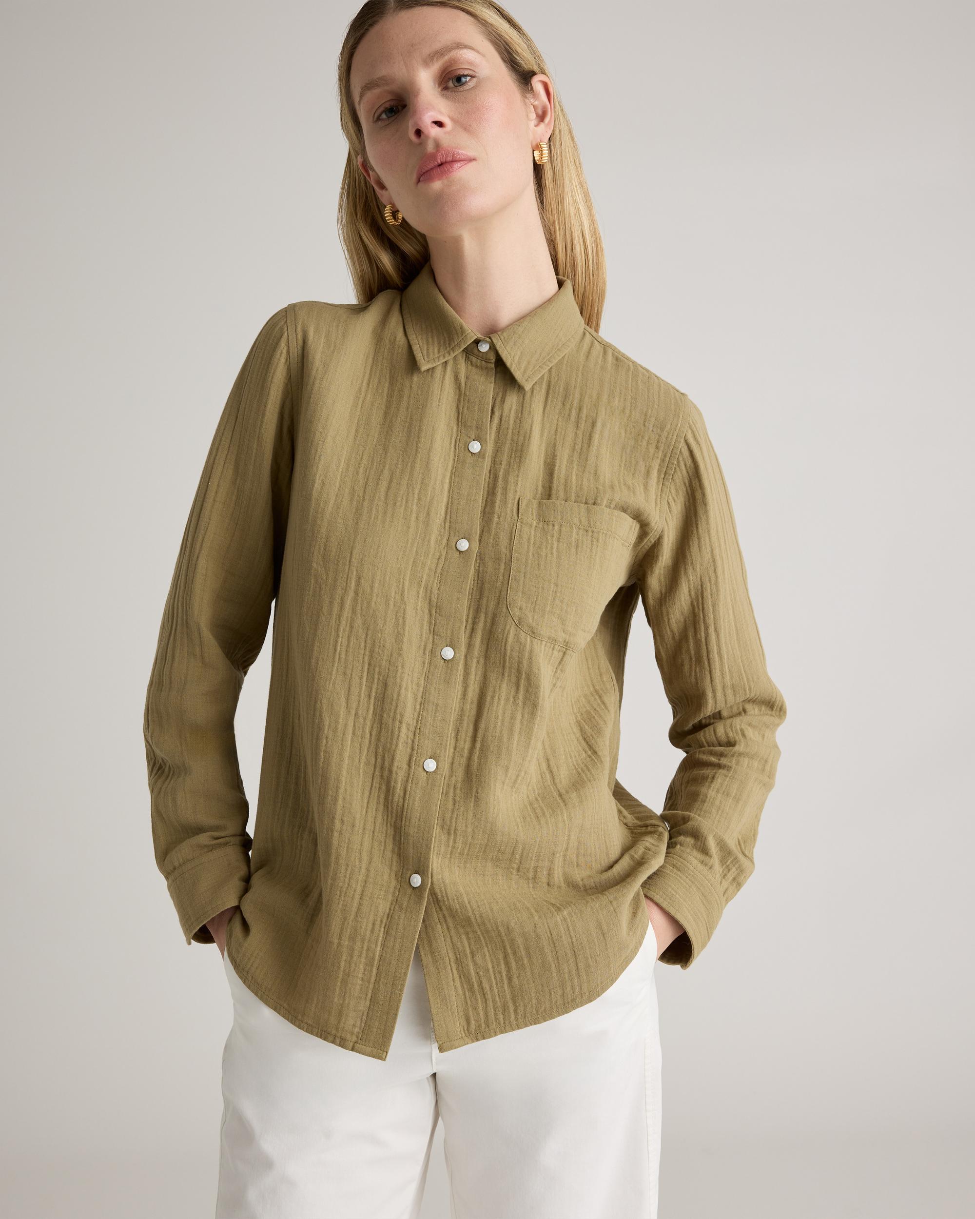 Quince | Women's Gauze Long Sleeve Shirt Size XL, Organic Cotton Product Image
