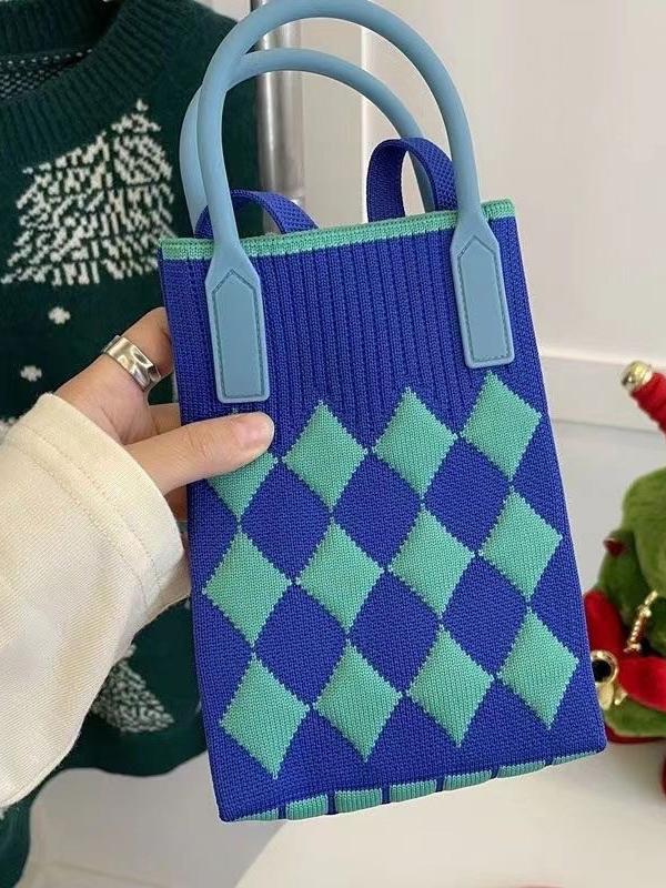 Houndstooth Split-Joint Bags Crossbody Bags Handbags Product Image