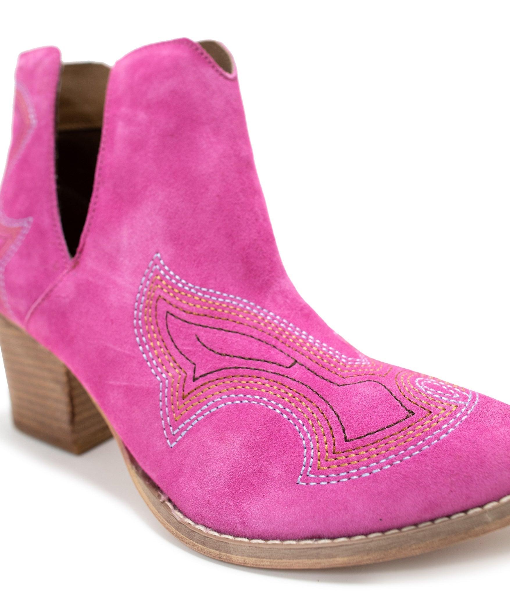 Journee Ankle Boots in Magenta (Online Exclusive) Product Image