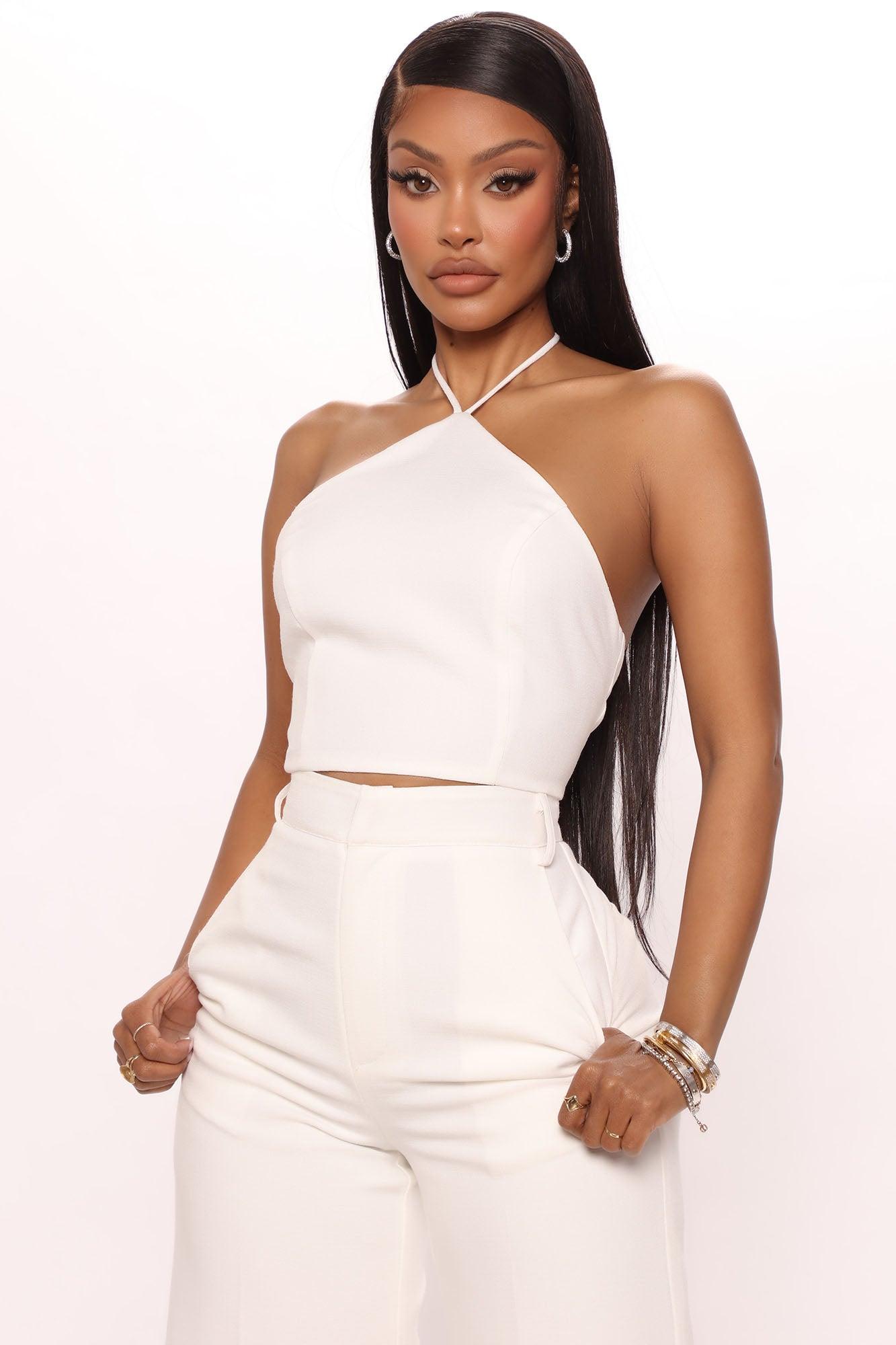 Sunset Views Linen Pant Set 33 - White Product Image