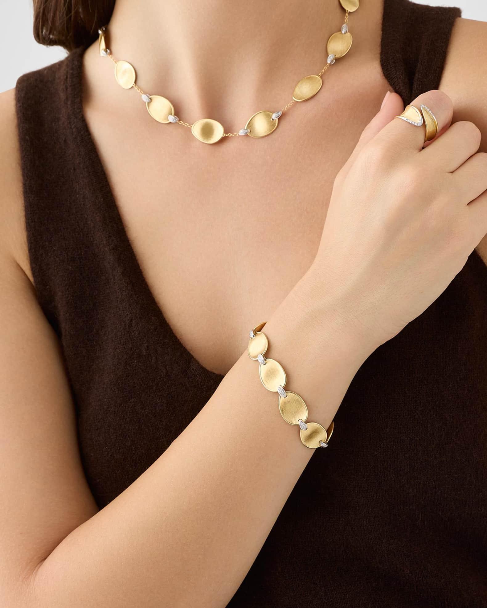 18K Gold Lunaria Bracelet with Diamond Accents Product Image