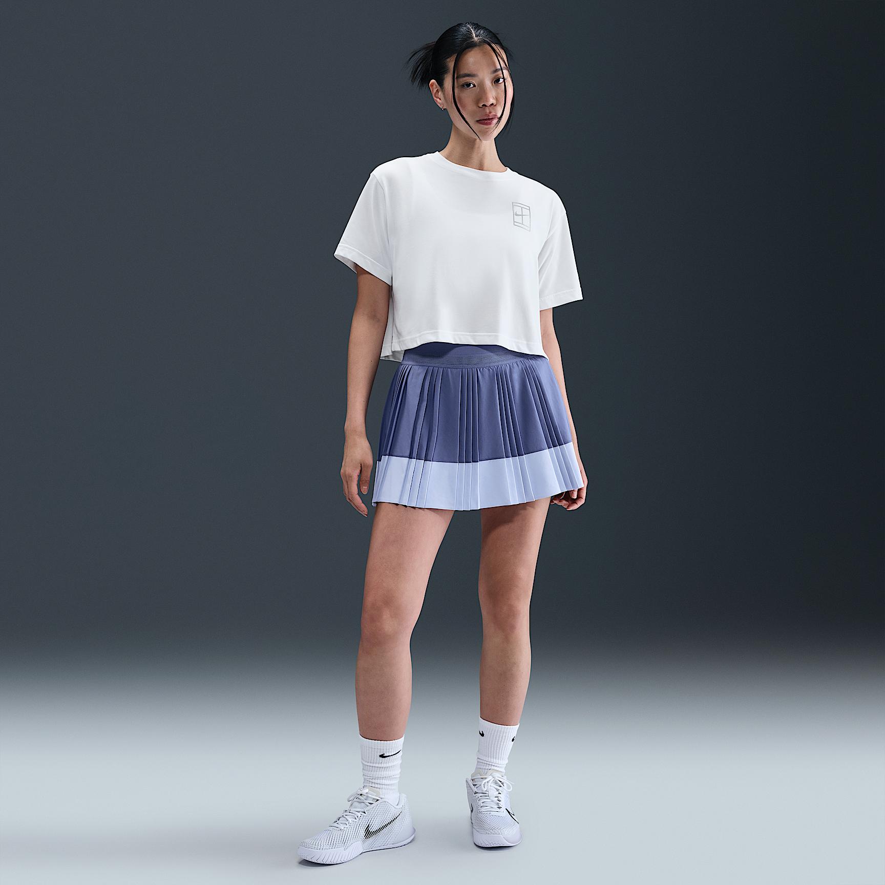 Nike Womens Slam Dri-FIT Short-Sleeve Cropped Tennis T-Shirt | HV6987-010 Product Image