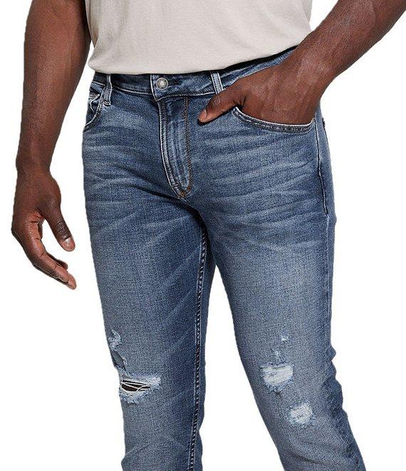 Guess Finnley Distressed Straight Leg Jeans Product Image