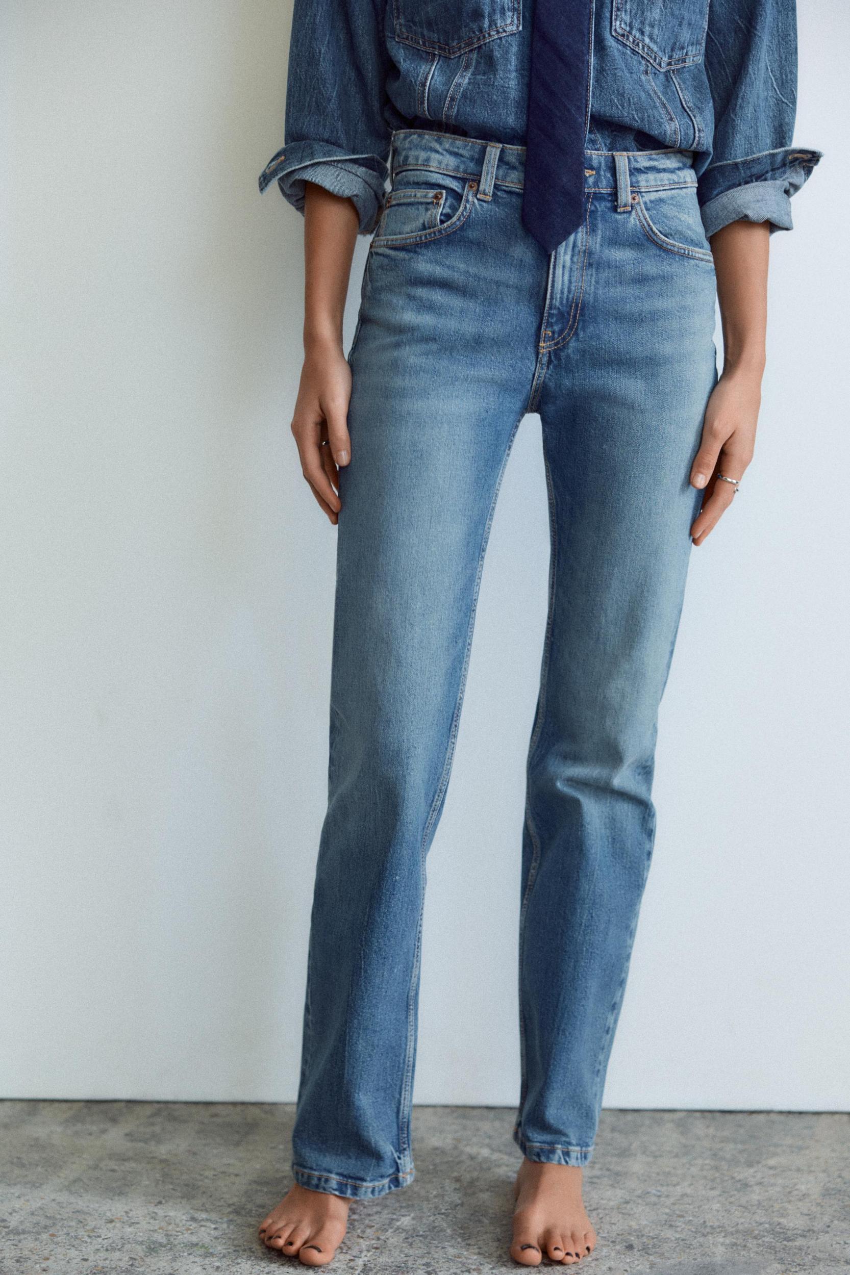 TRF STRAIGHT LEG JEANS WITH A HIGH WAIST Product Image