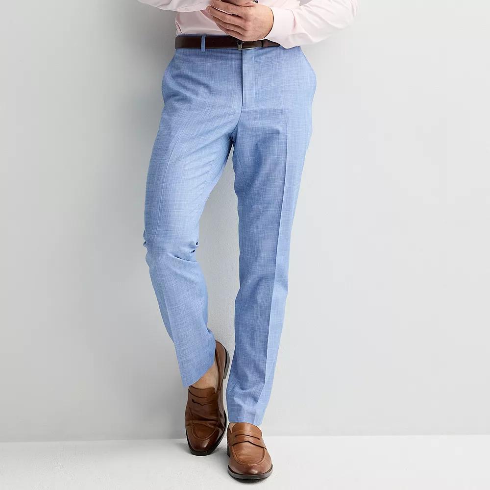 Men's Apt. 9® Premier Flex Performance Slim-Fit Washable Suit Pants, Size: 32X34, Blue Crosshatch Product Image