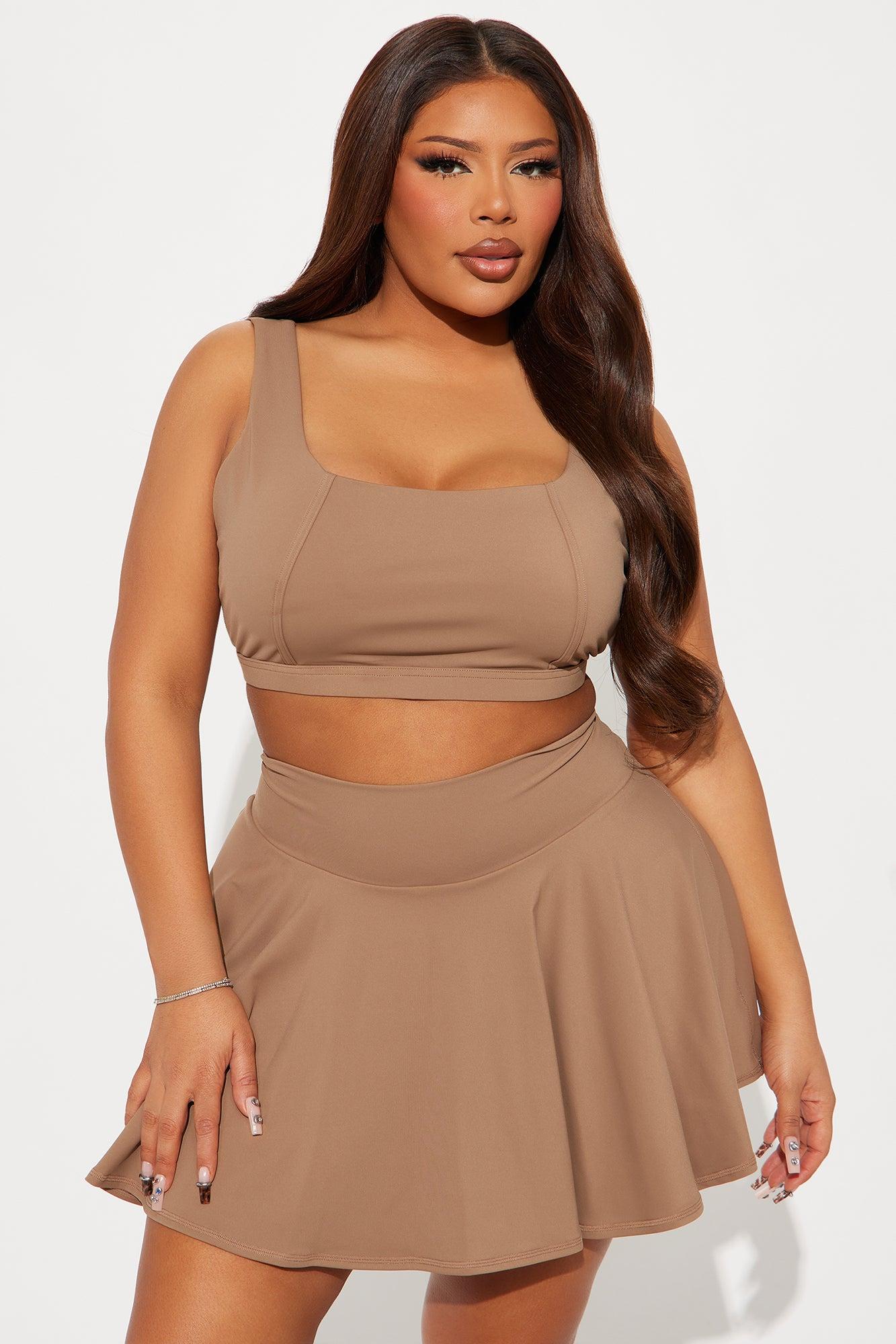 Giselle Active Skort Set - Taupe Product Image